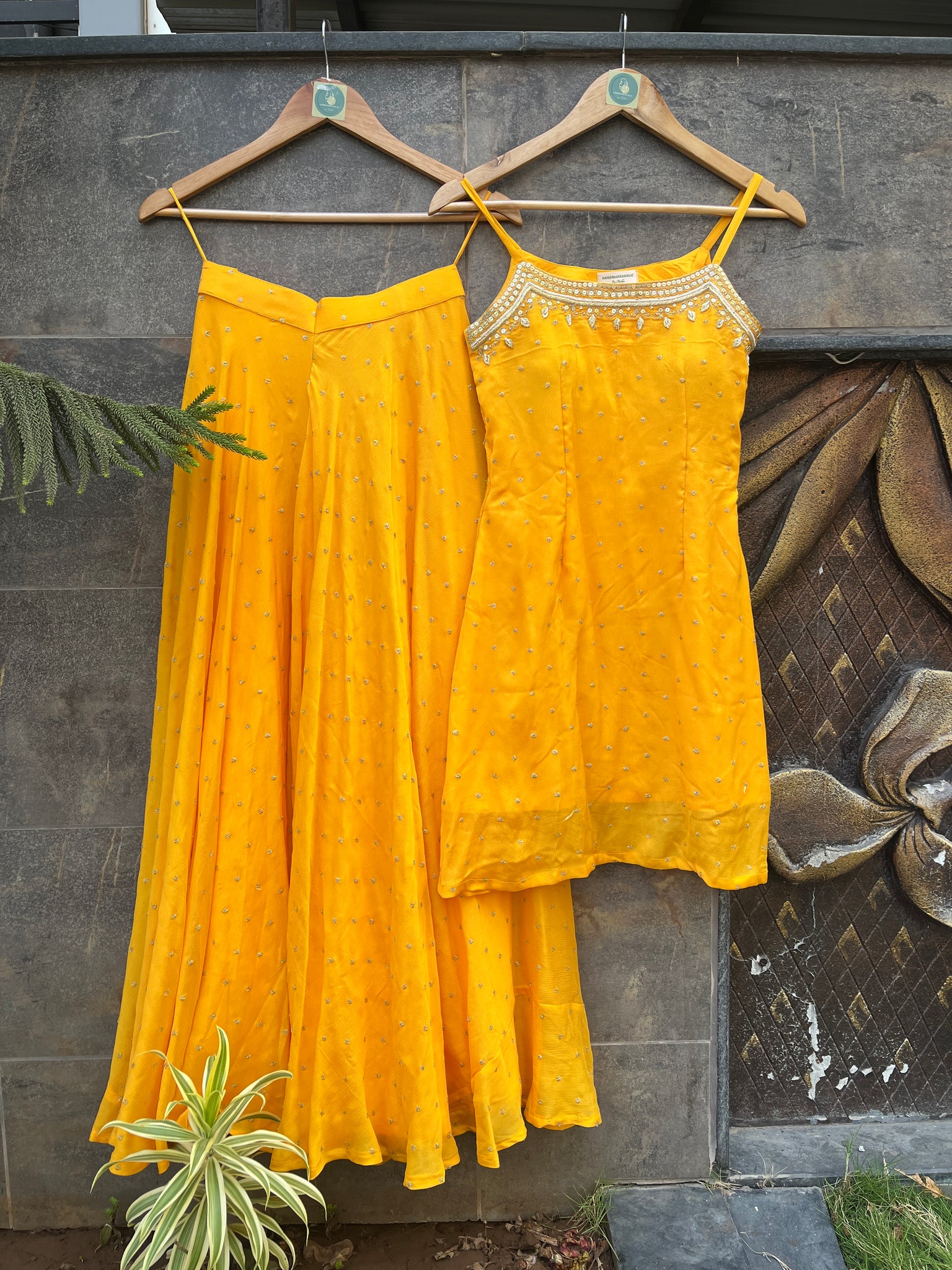 YELLOW TOP & PLAZZO DRESS HANDMADEAHOLIC BY MISHKA