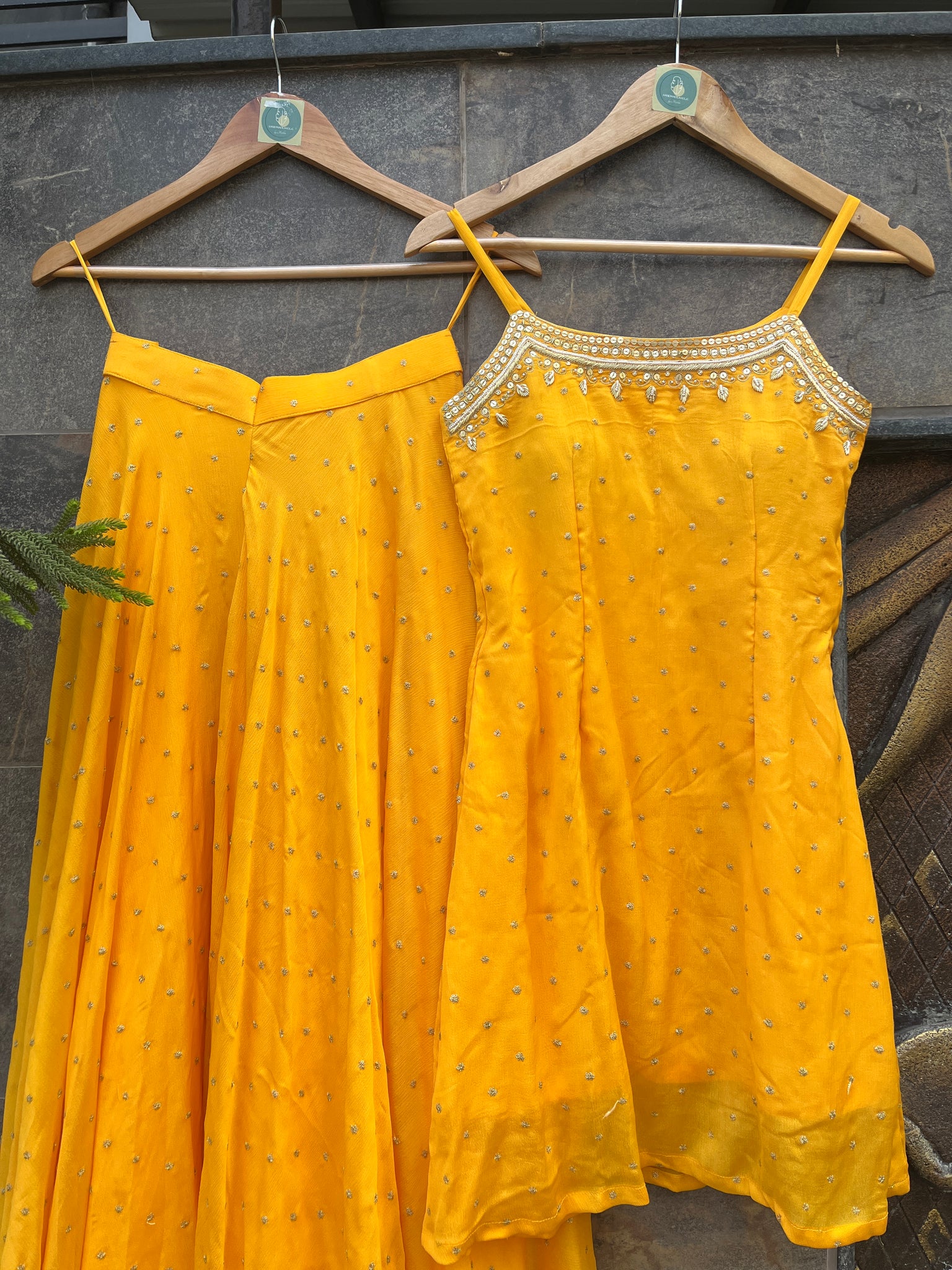 YELLOW TOP & PLAZZO DRESS HANDMADEAHOLIC BY MISHKA