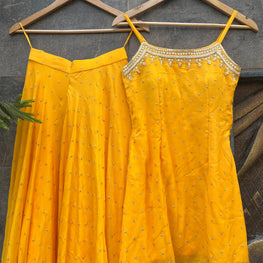 YELLOW TOP & PLAZZO DRESS HANDMADEAHOLIC BY MISHKA