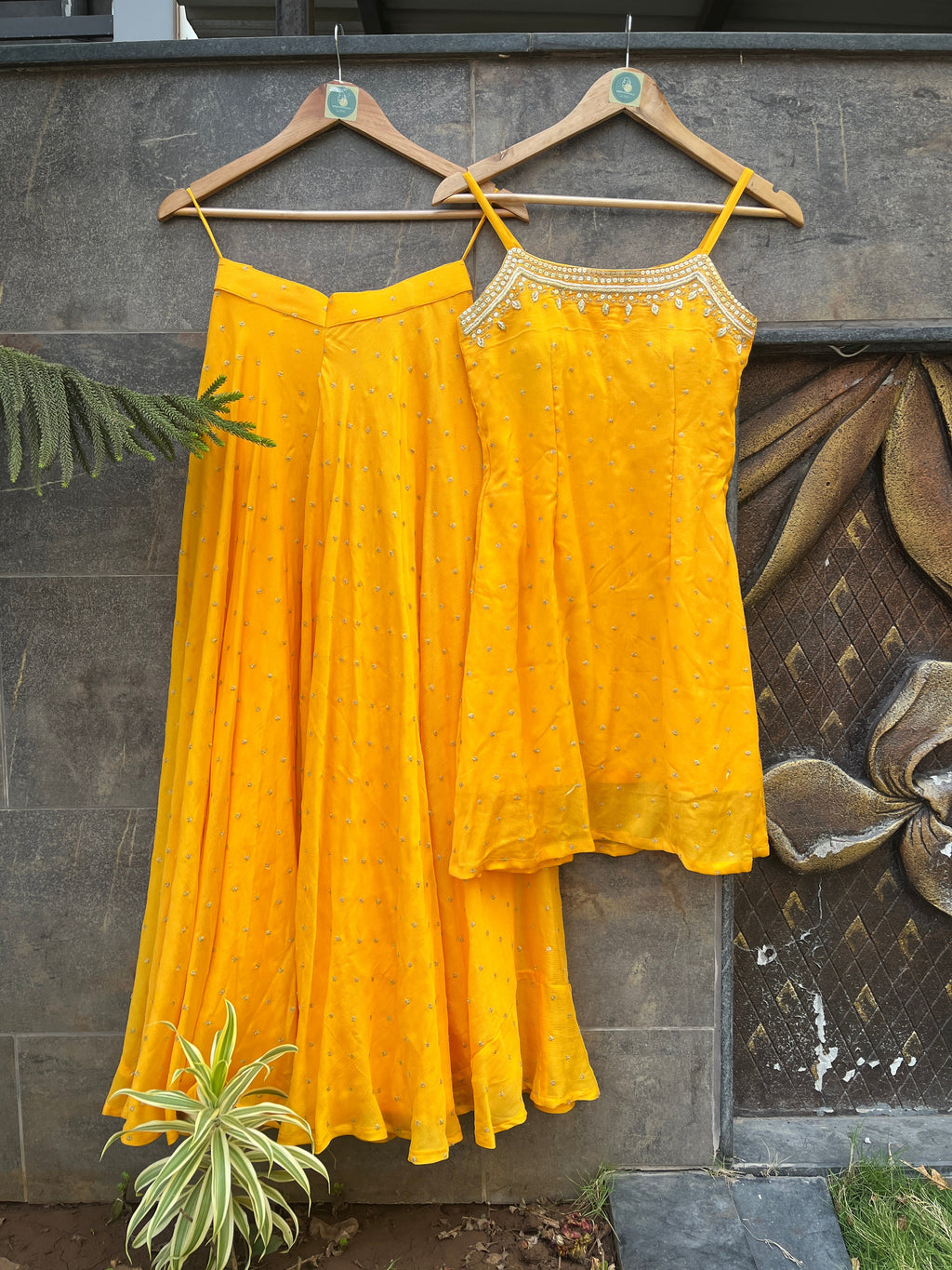 YELLOW TOP & PLAZZO DRESS HANDMADEAHOLIC BY MISHKA