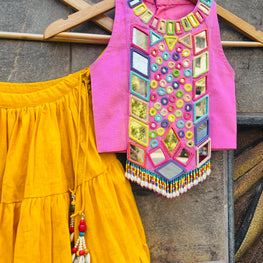 YELLOW PINK CHOLI HANDMADEAHOLIC BY MISHKA