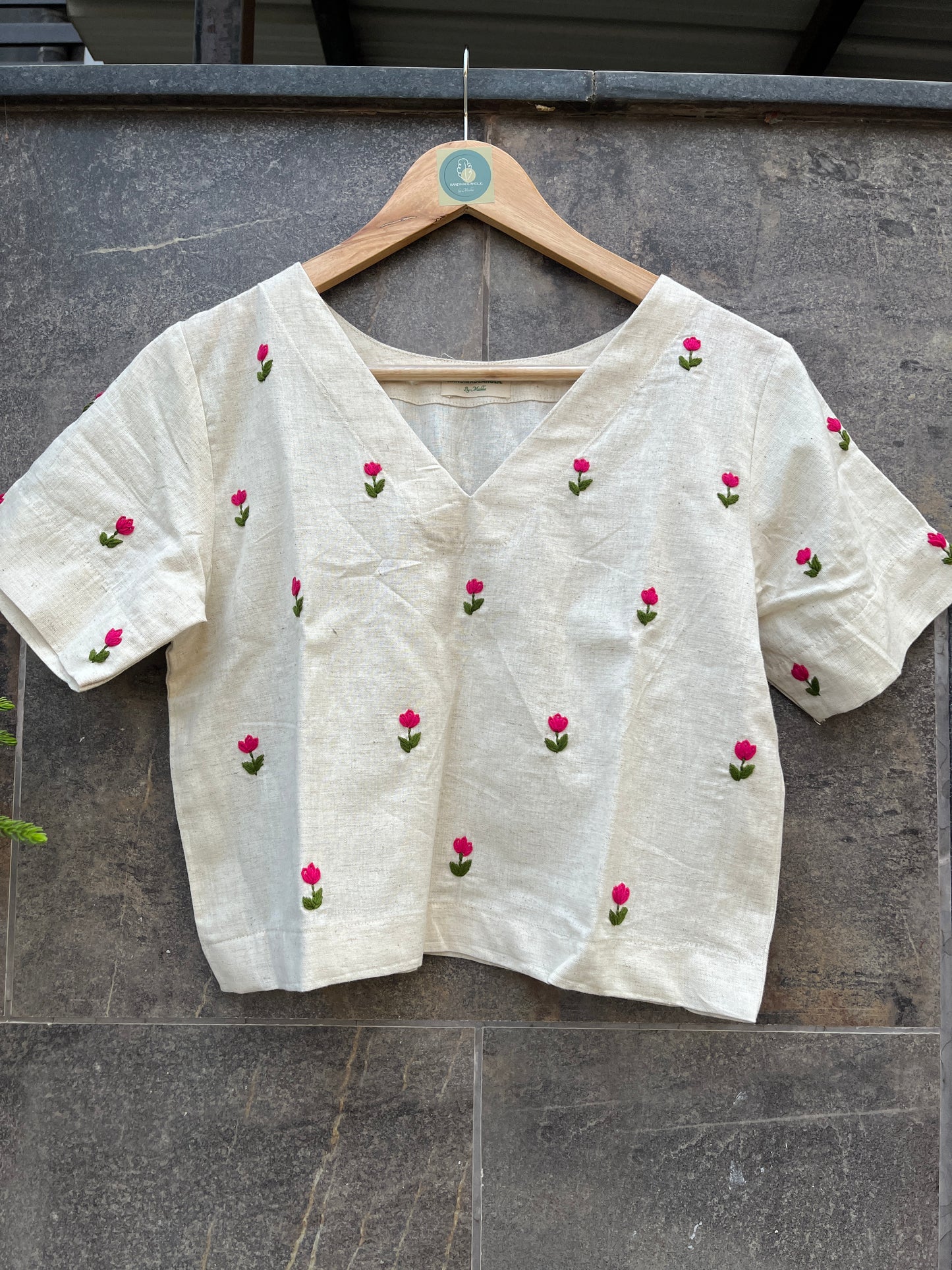 PINK FLOWER TANK TOP HANDMADEAHOLIC BY MISHKA