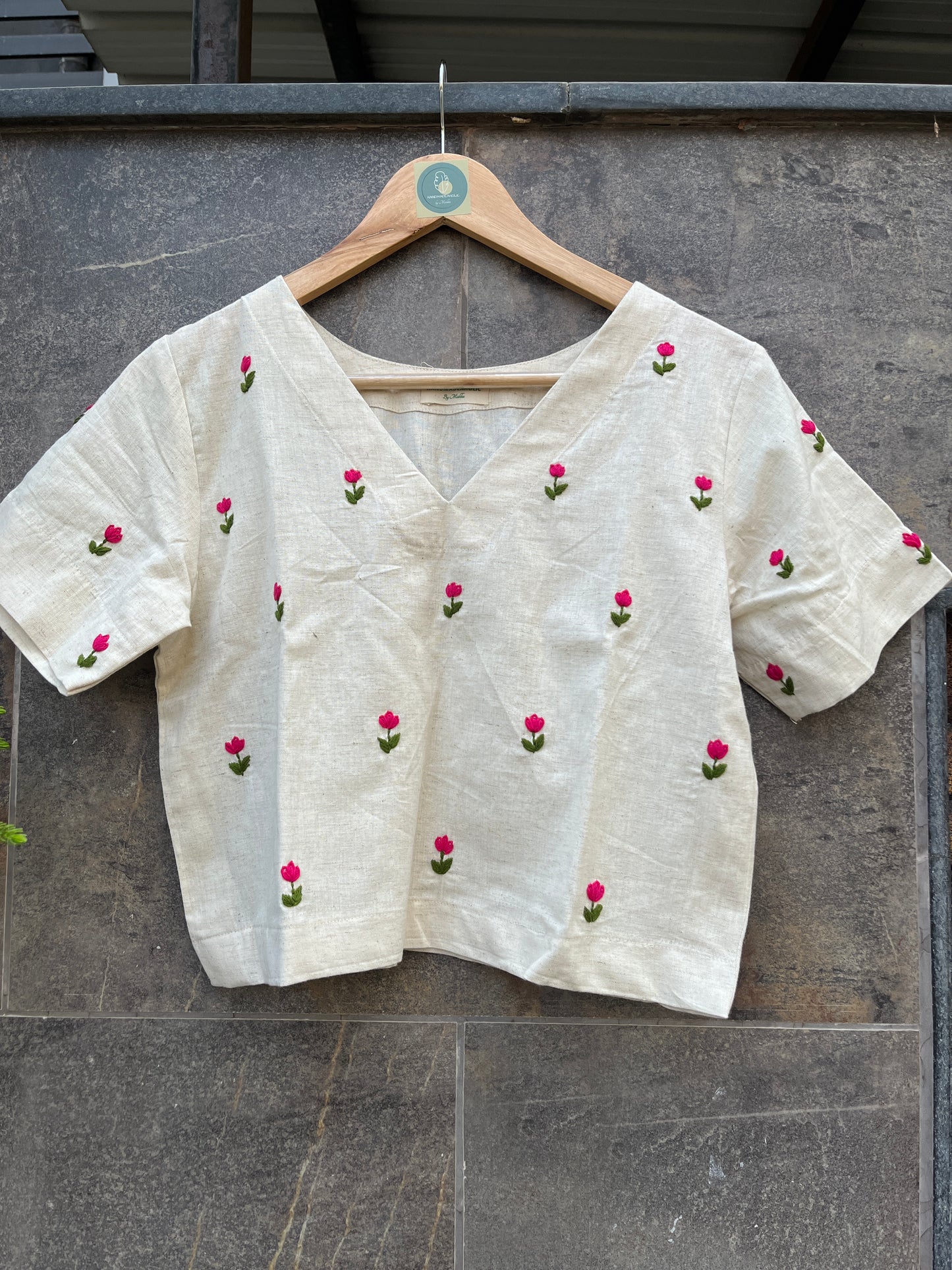PINK FLOWER TANK TOP HANDMADEAHOLIC BY MISHKA