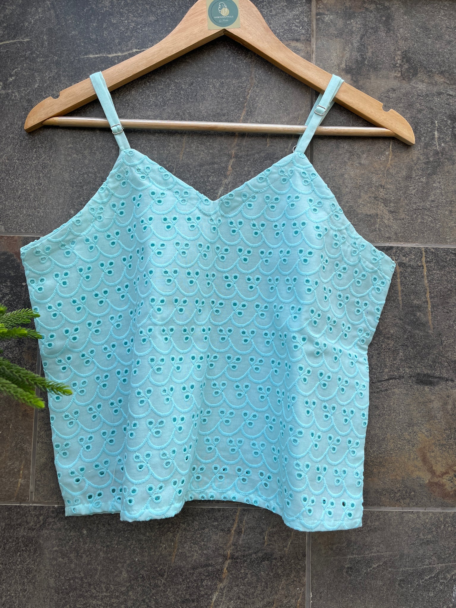 AQUA SCHIFFLY CAMI TOP HANDMADEAHOLIC BY MISHKA