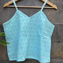 AQUA SCHIFFLY CAMI TOP HANDMADEAHOLIC BY MISHKA