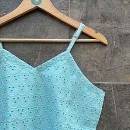 AQUA SCHIFFLY CAMI TOP HANDMADEAHOLIC BY MISHKA