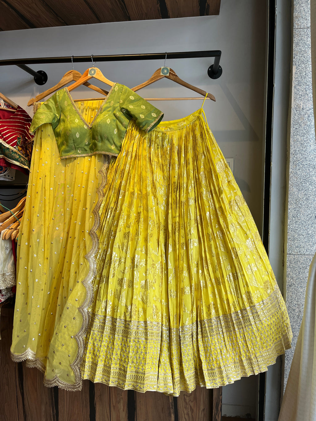 YELLOW BANARASI SILK CHANIYA CHOLI HANDMADEAHOLIC BY MISHKA