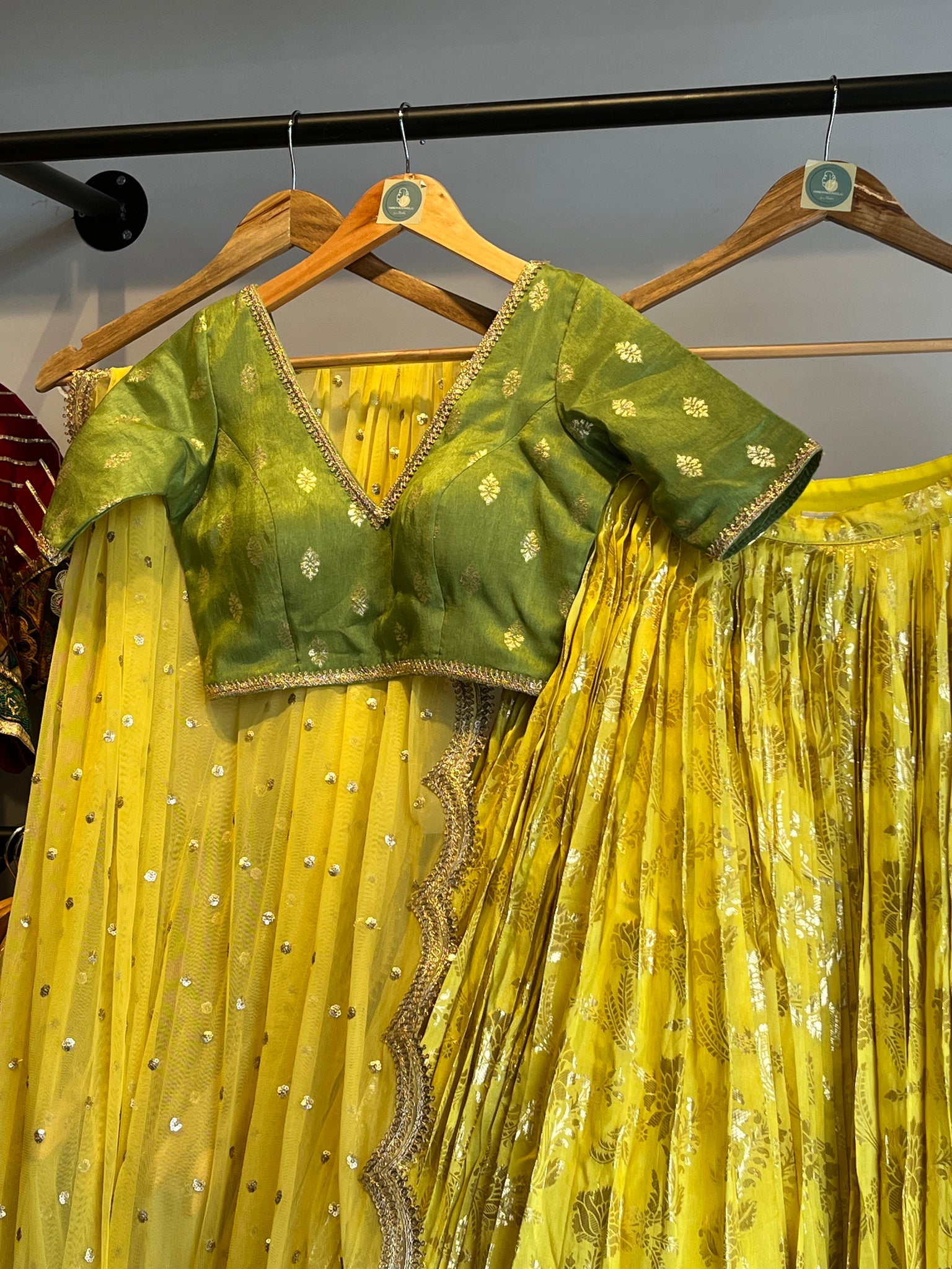 YELLOW BANARASI SILK CHANIYA CHOLI HANDMADEAHOLIC BY MISHKA