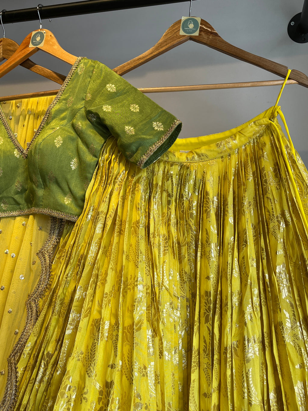 YELLOW BANARASI SILK CHANIYA CHOLI HANDMADEAHOLIC BY MISHKA