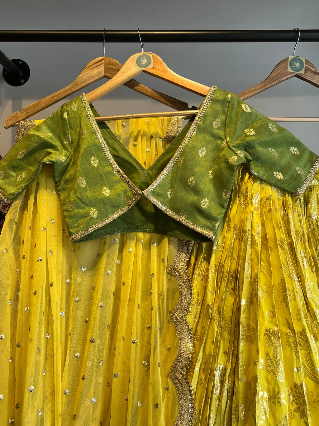 YELLOW BANARASI SILK CHANIYA CHOLI HANDMADEAHOLIC BY MISHKA