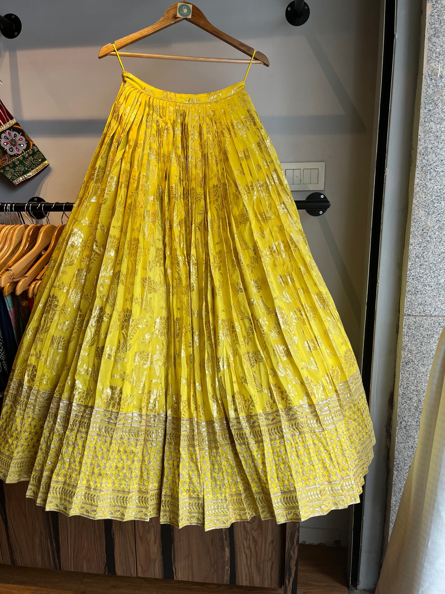 YELLOW BANARASI PANNEL SKIRT HANDMADEAHOLIC BY MISHKA