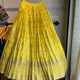 YELLOW BANARASI PANNEL SKIRT HANDMADEAHOLIC BY MISHKA