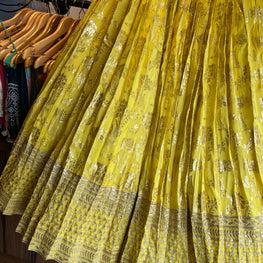 YELLOW BANARASI PANNEL SKIRT HANDMADEAHOLIC BY MISHKA