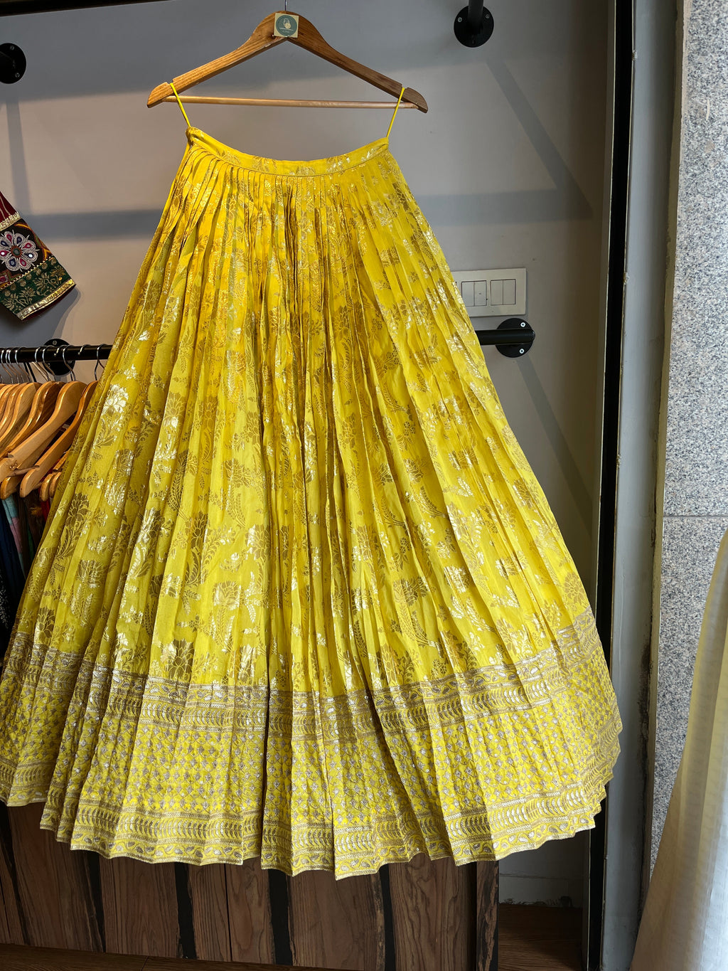 YELLOW BANARASI PANNEL SKIRT HANDMADEAHOLIC BY MISHKA