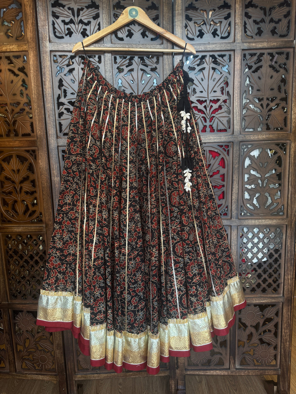 BLACK AJRAKH SKIRT RAAS'25 HANDMADEAHOLIC BY MISHKA
