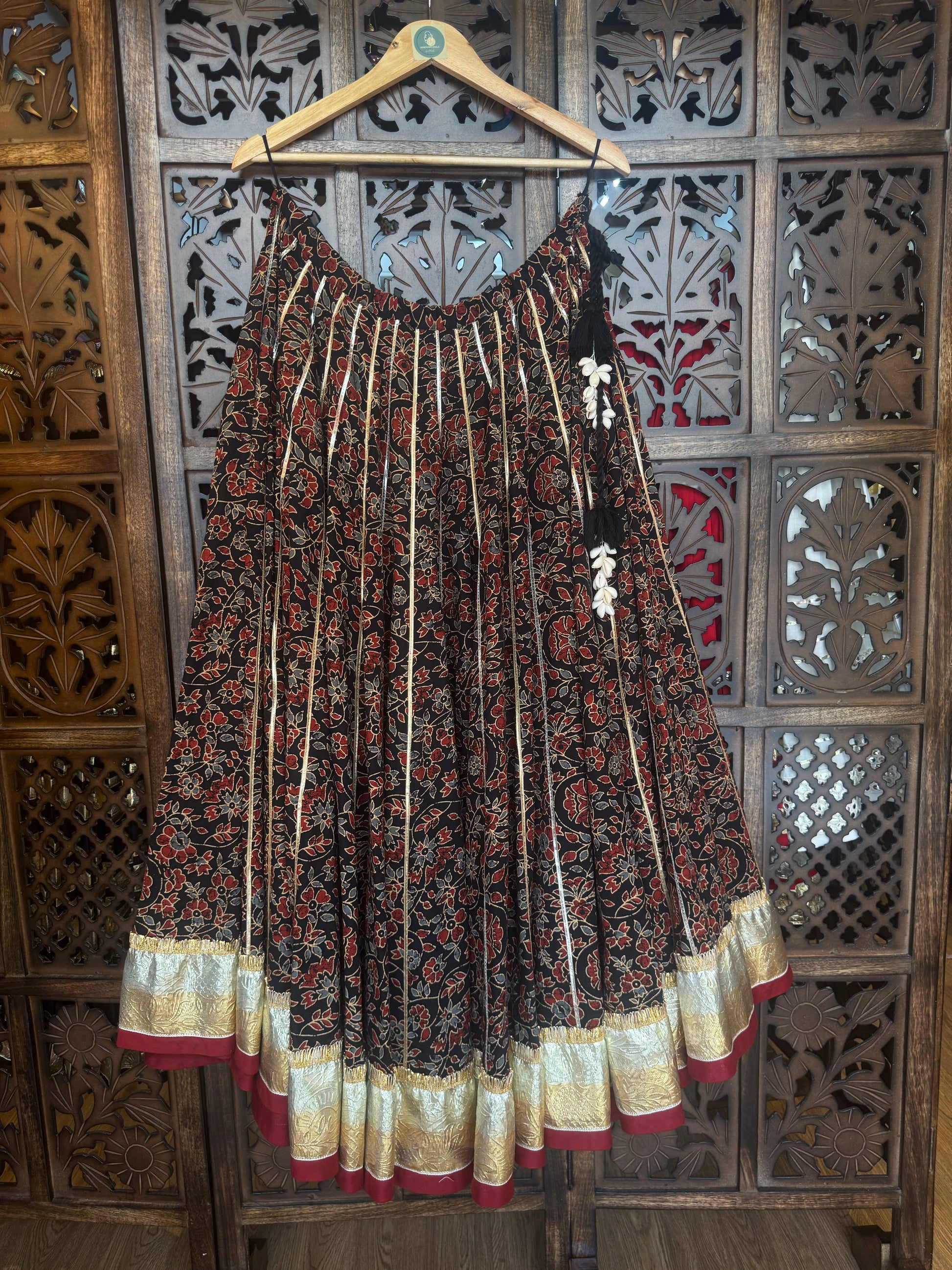 BLACK AJRAKH SKIRT RAAS'25 HANDMADEAHOLIC BY MISHKA