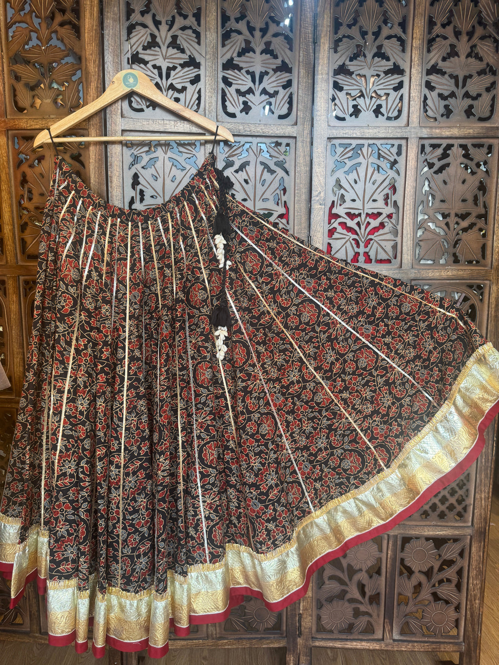 BLACK AJRAKH SKIRT RAAS'25 HANDMADEAHOLIC BY MISHKA