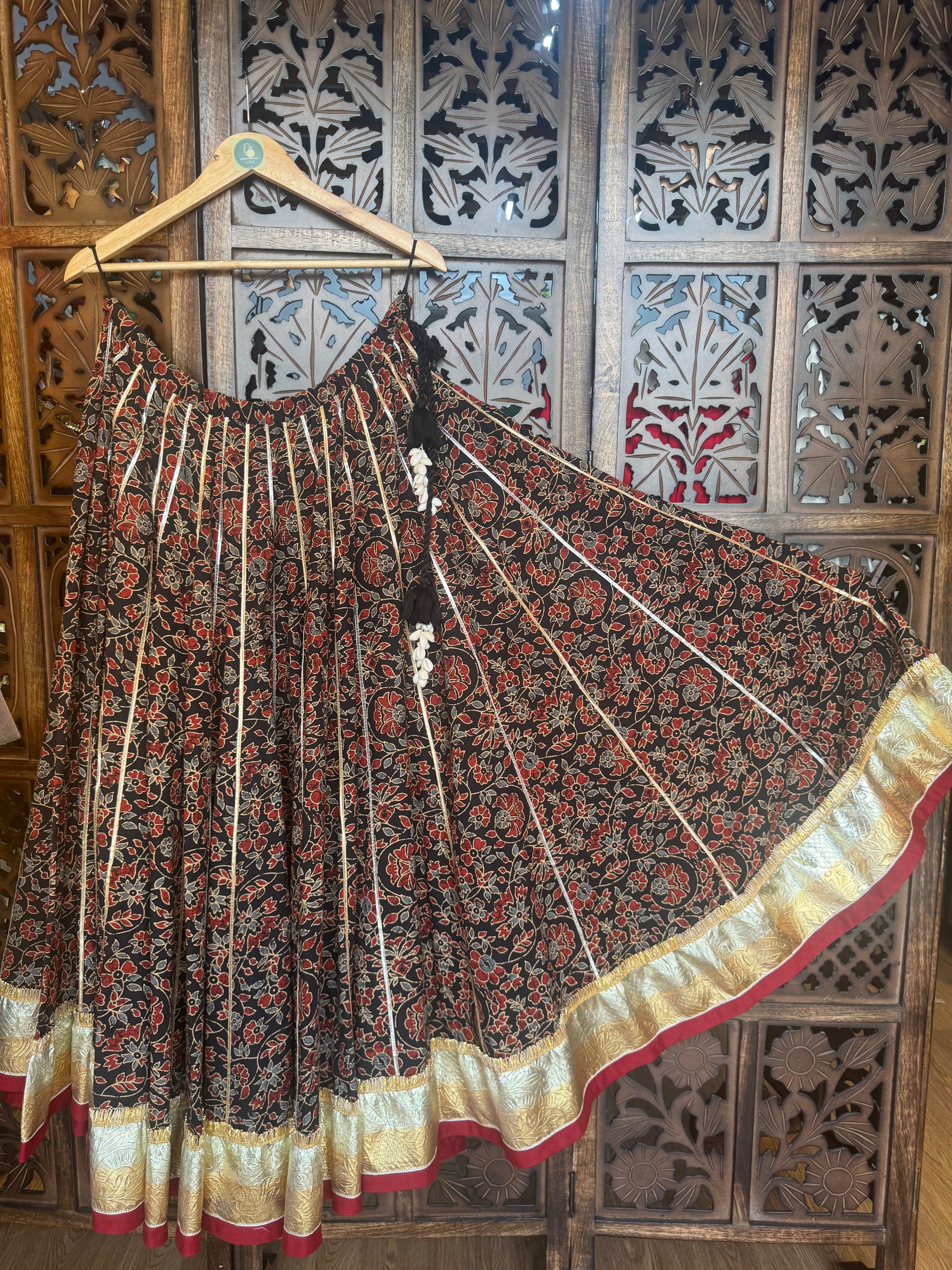 BLACK AJRAKH SKIRT RAAS'25 HANDMADEAHOLIC BY MISHKA