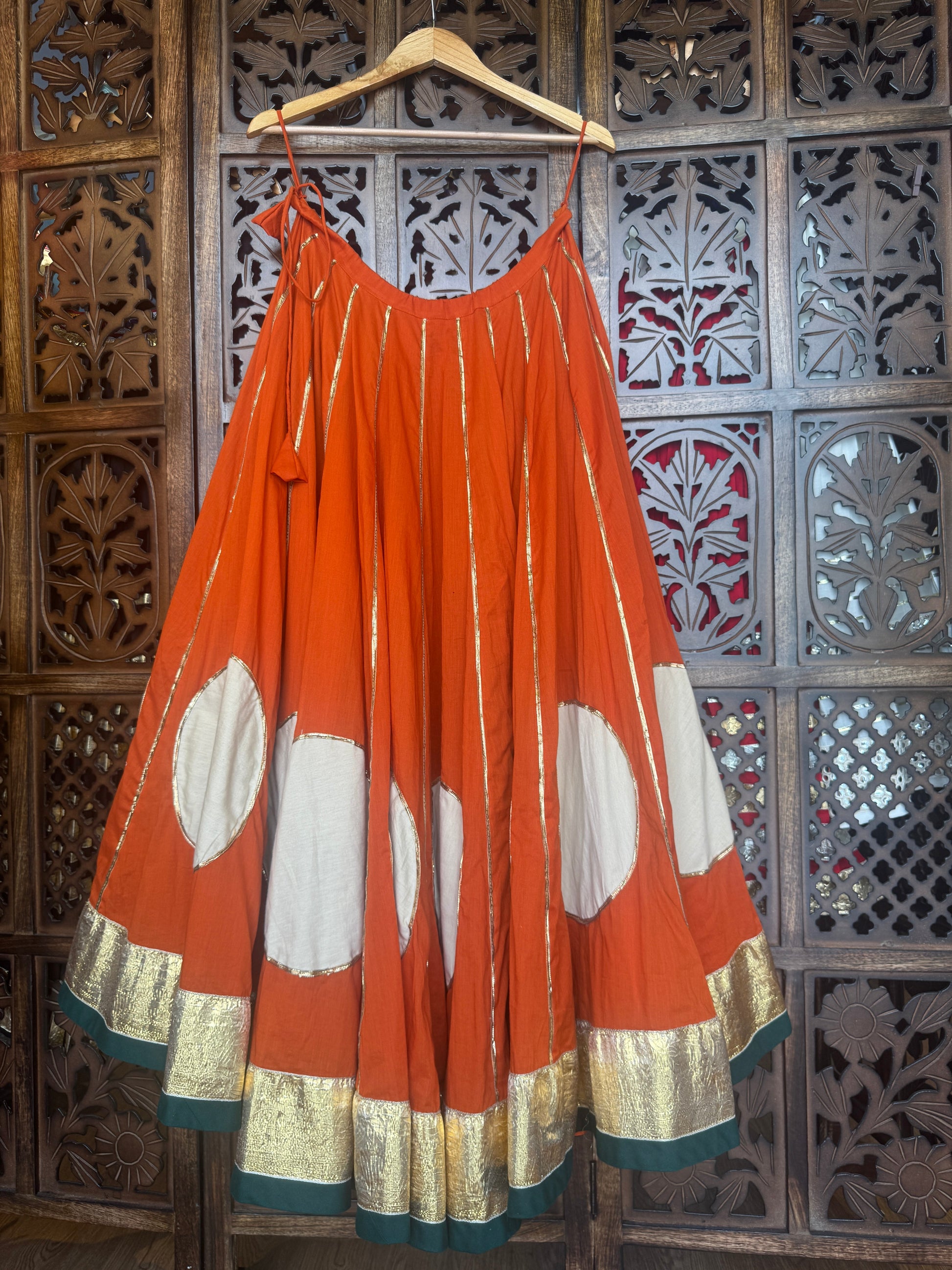 RUST ORANGE LACE SKIRT RAAS'25 HANDMADEAHOLIC BY MISHKA