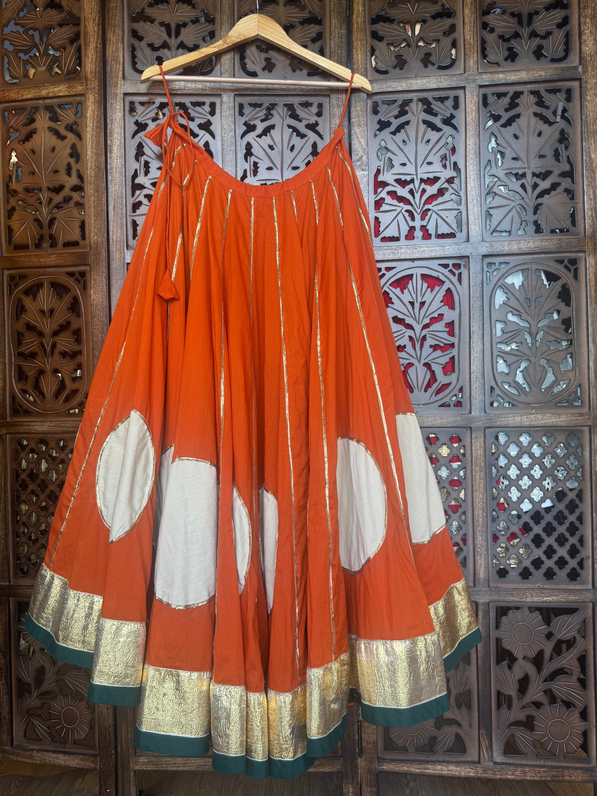 RUST ORANGE LACE SKIRT RAAS'25 HANDMADEAHOLIC BY MISHKA