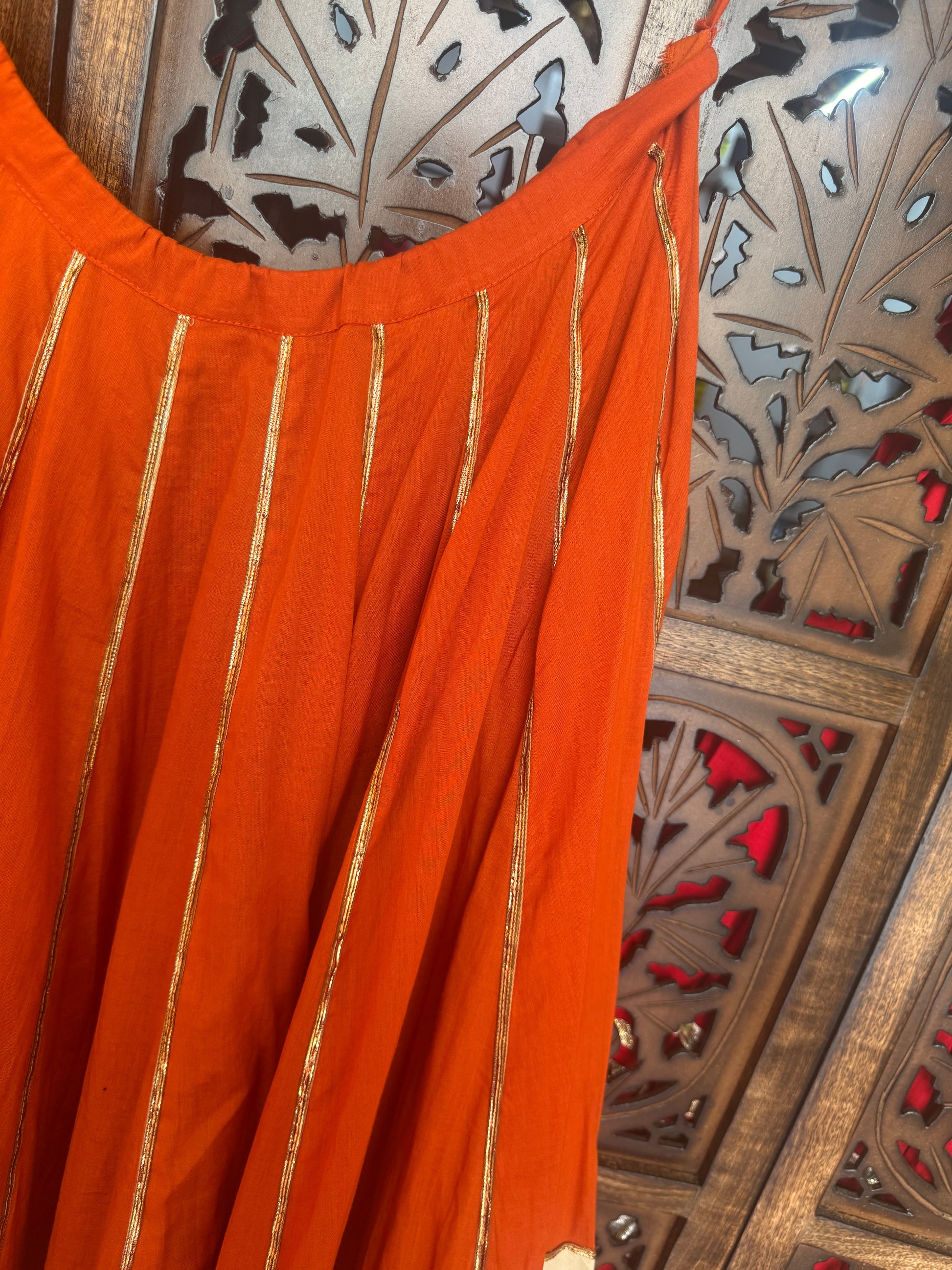 RUST ORANGE LACE SKIRT RAAS'25 HANDMADEAHOLIC BY MISHKA
