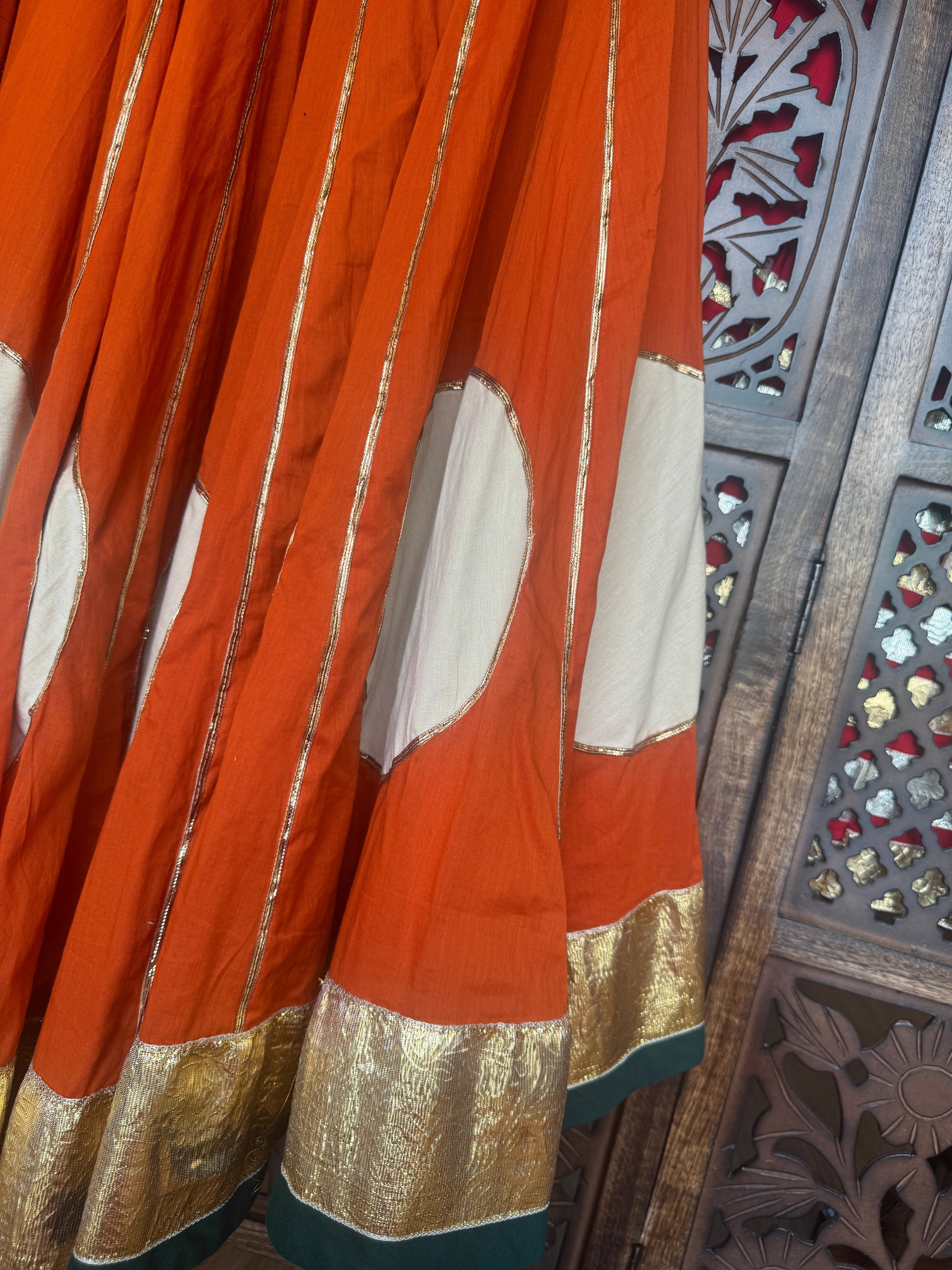 RUST ORANGE LACE SKIRT RAAS'25 HANDMADEAHOLIC BY MISHKA