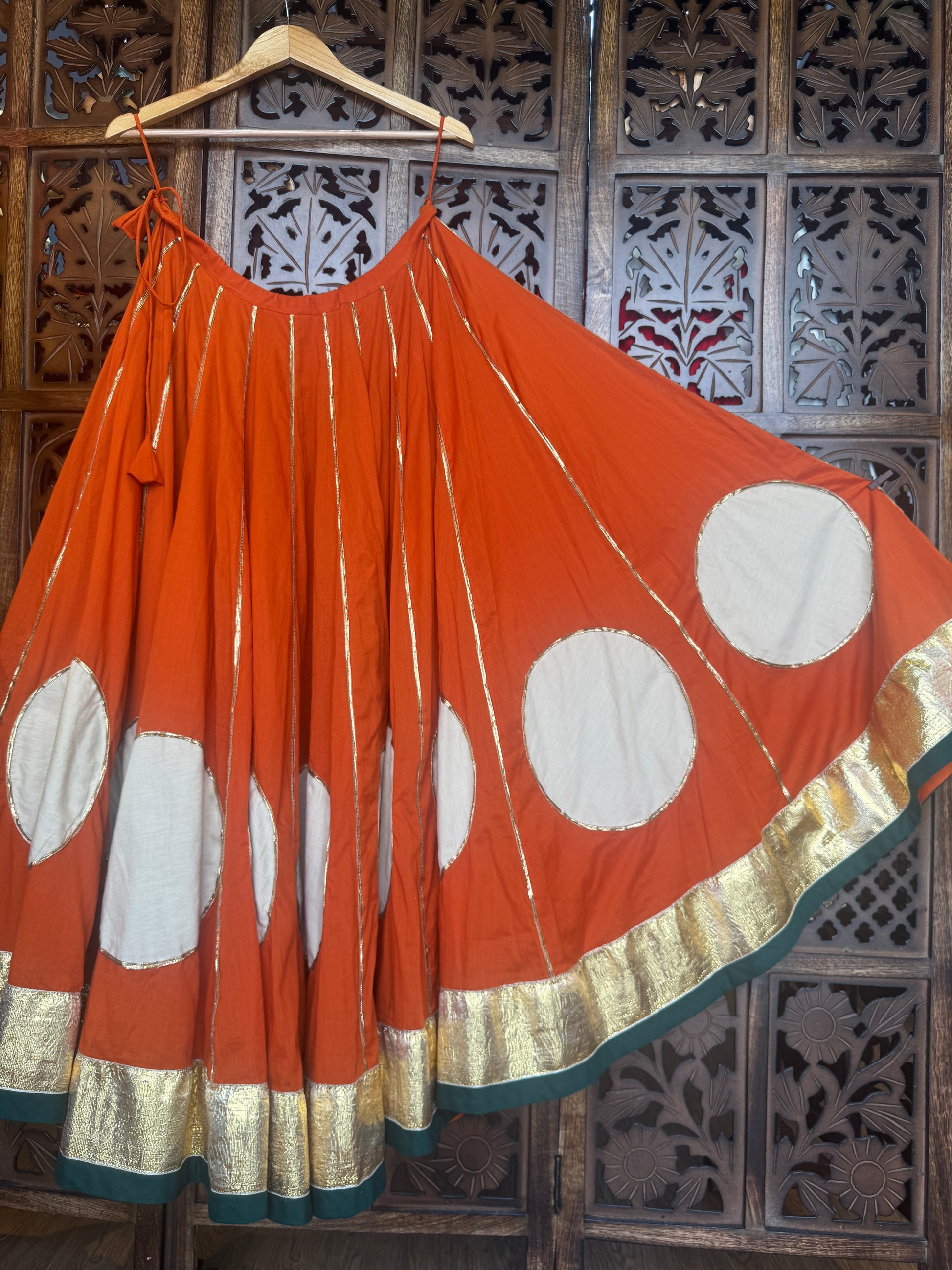 RUST ORANGE LACE SKIRT RAAS'25 HANDMADEAHOLIC BY MISHKA