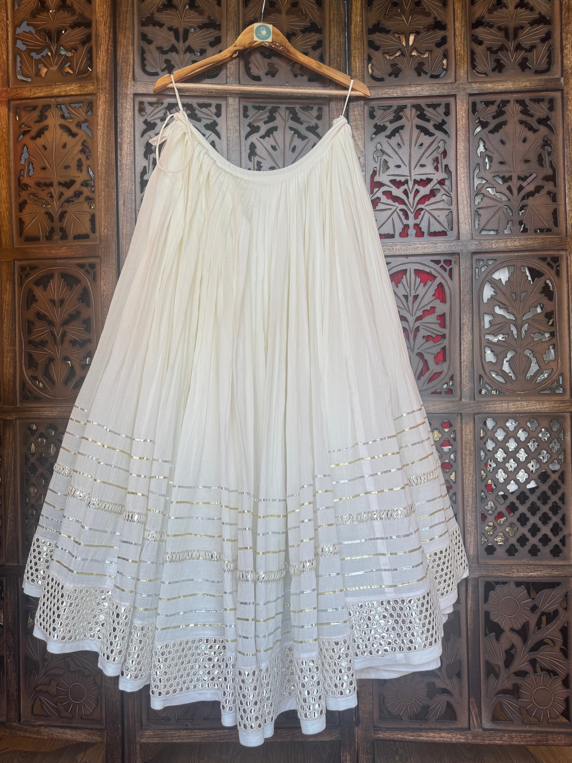 OFF WHITE SILVER GOLDEN SKIRT RAAS'25 HANDMADEAHOLIC BY MISHKA