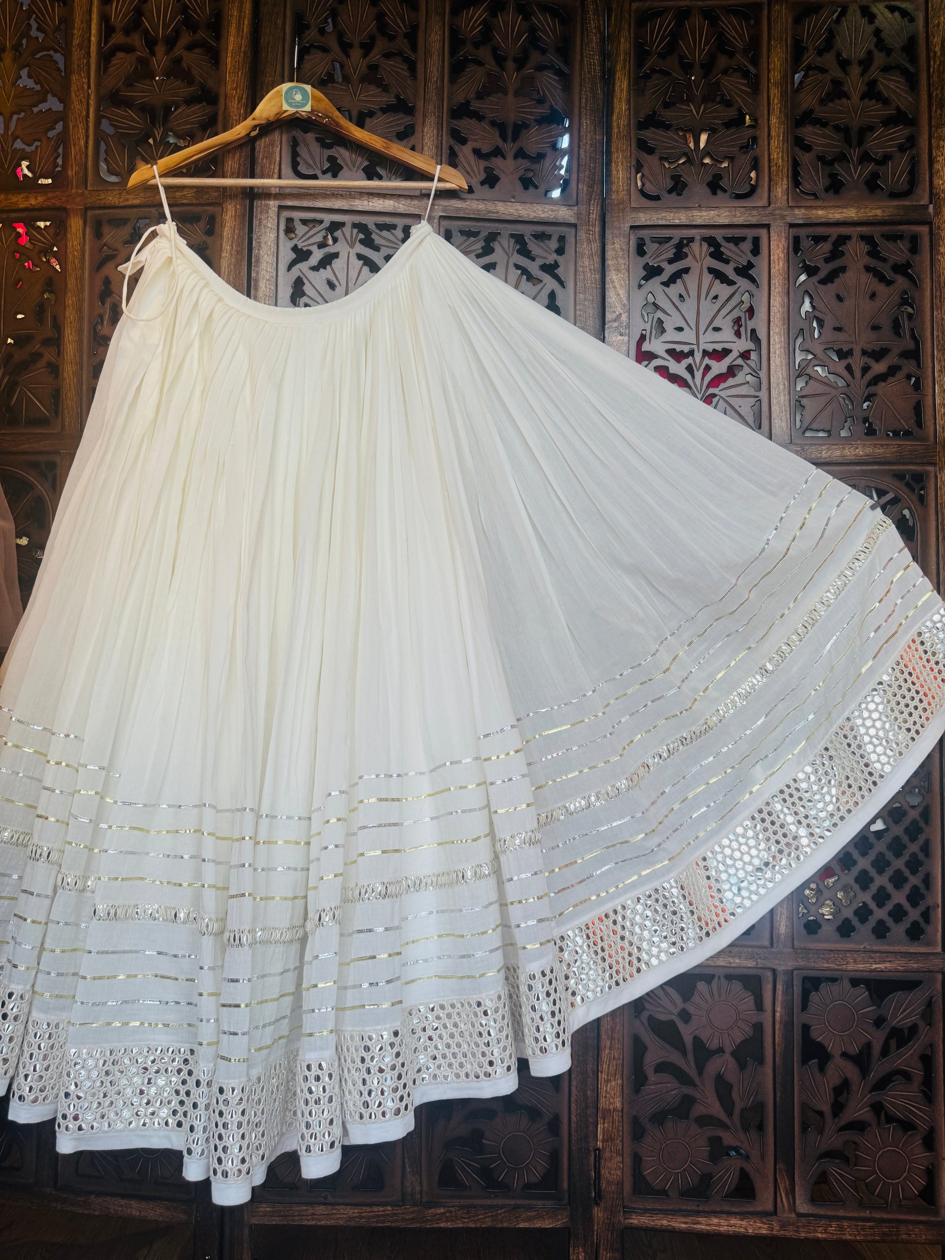 OFF WHITE SILVER GOLDEN SKIRT RAAS'25 HANDMADEAHOLIC BY MISHKA