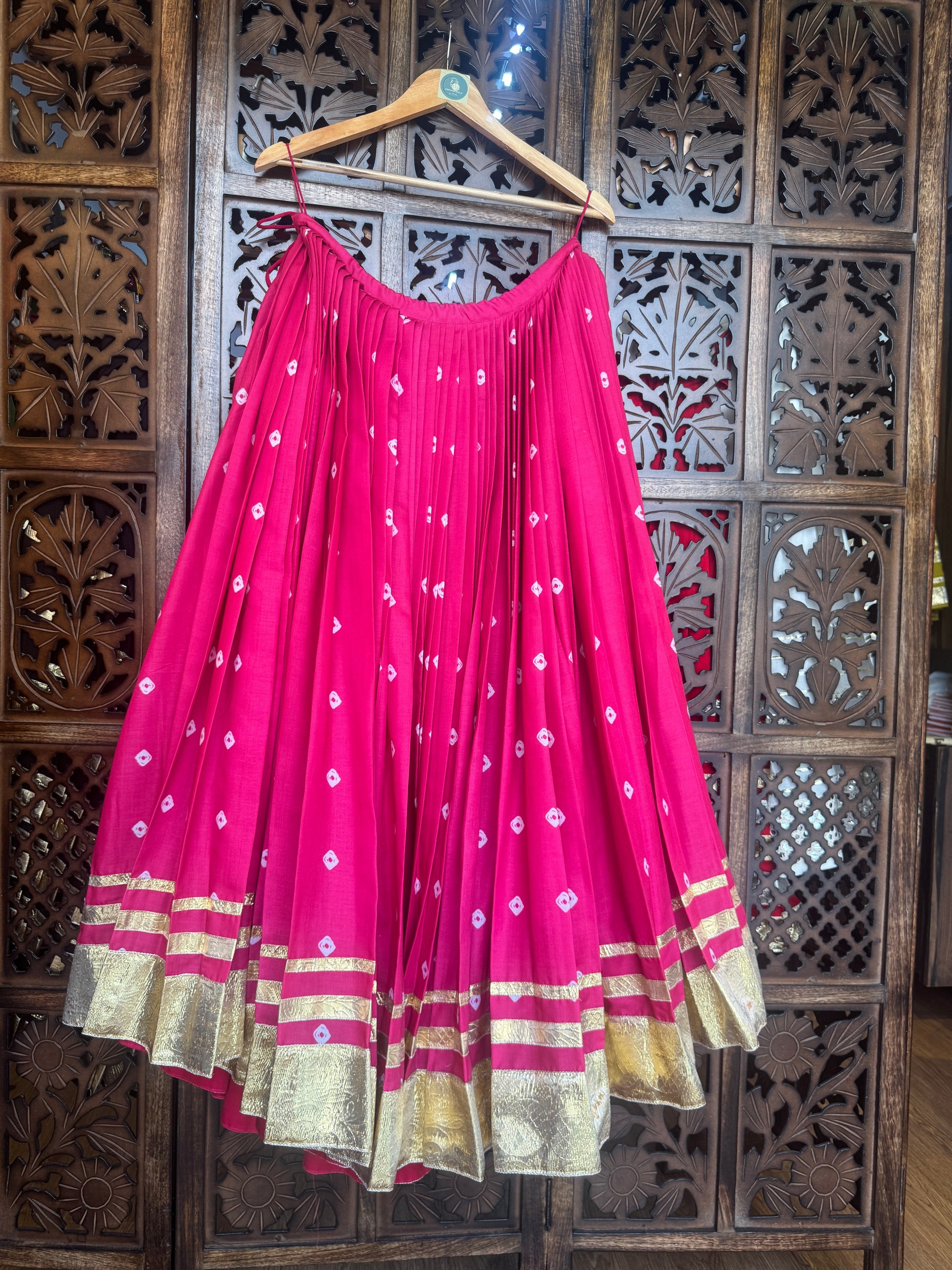 PINK BANDHANI SKIRT RAAS'25 HANDMADEAHOLIC BY MISHKA