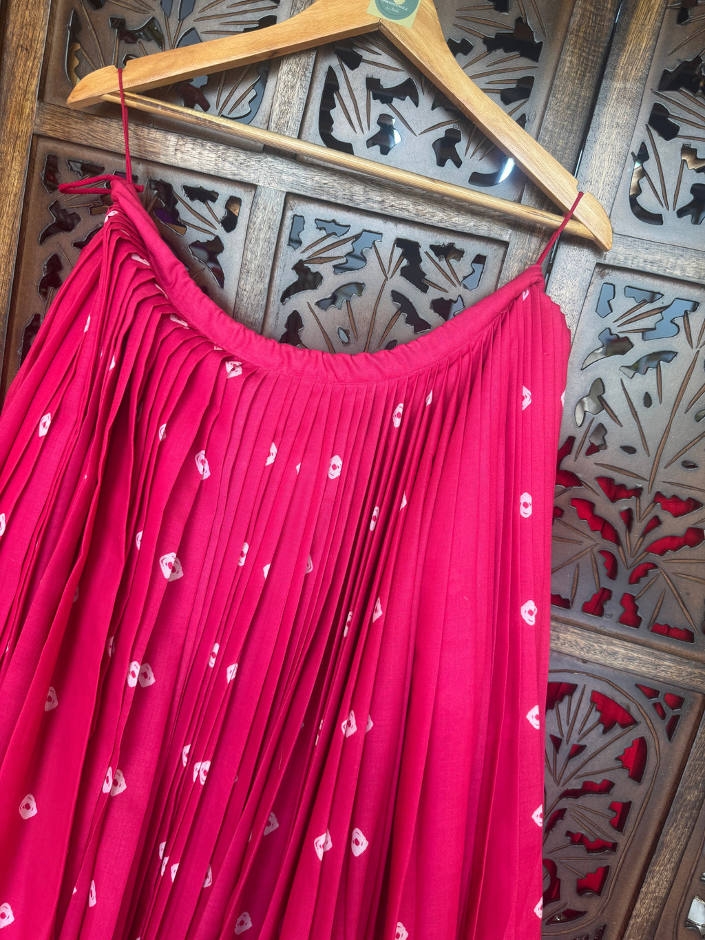 PINK BANDHANI SKIRT RAAS'25 HANDMADEAHOLIC BY MISHKA
