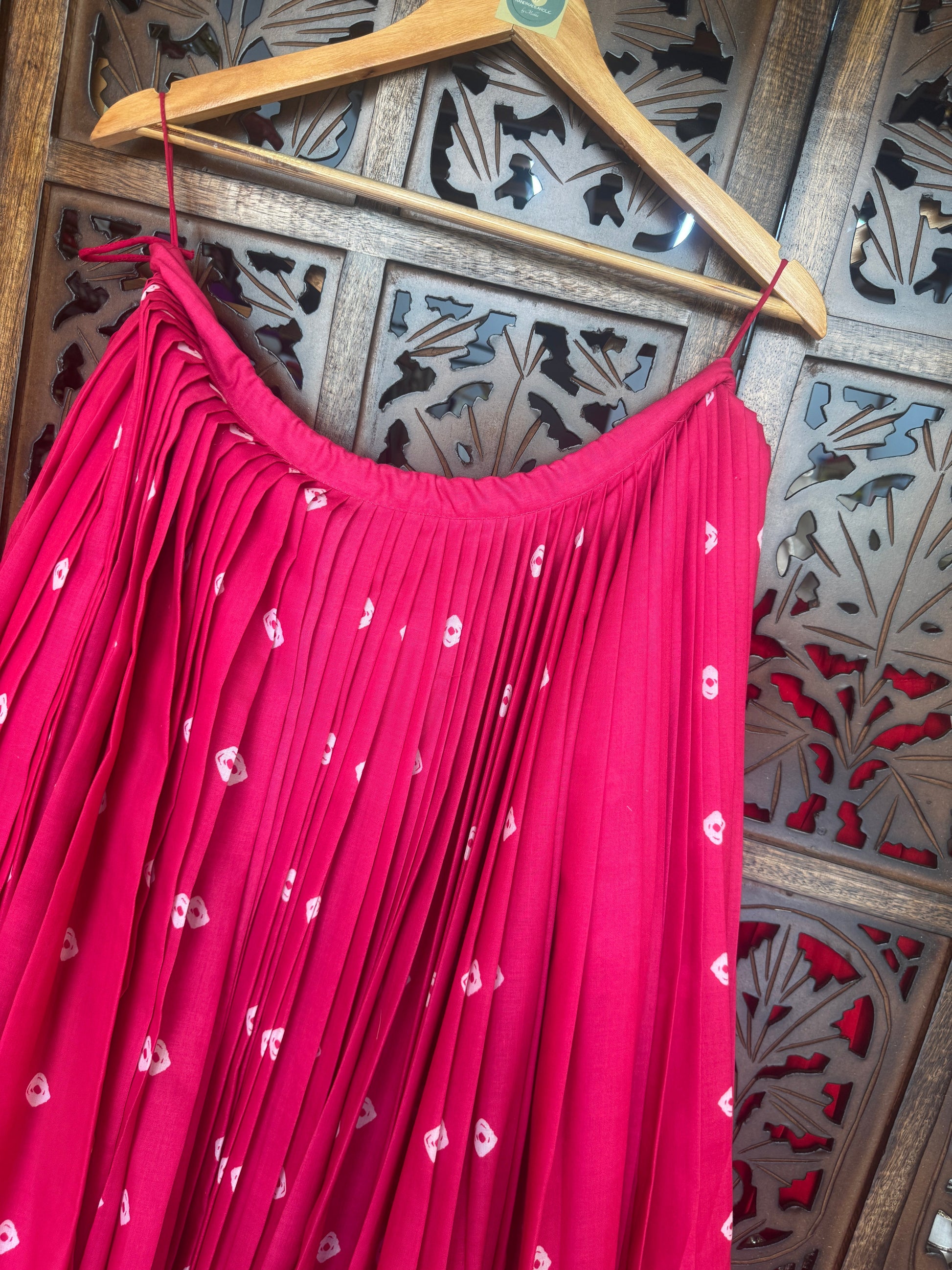 PINK BANDHANI SKIRT RAAS'25 HANDMADEAHOLIC BY MISHKA