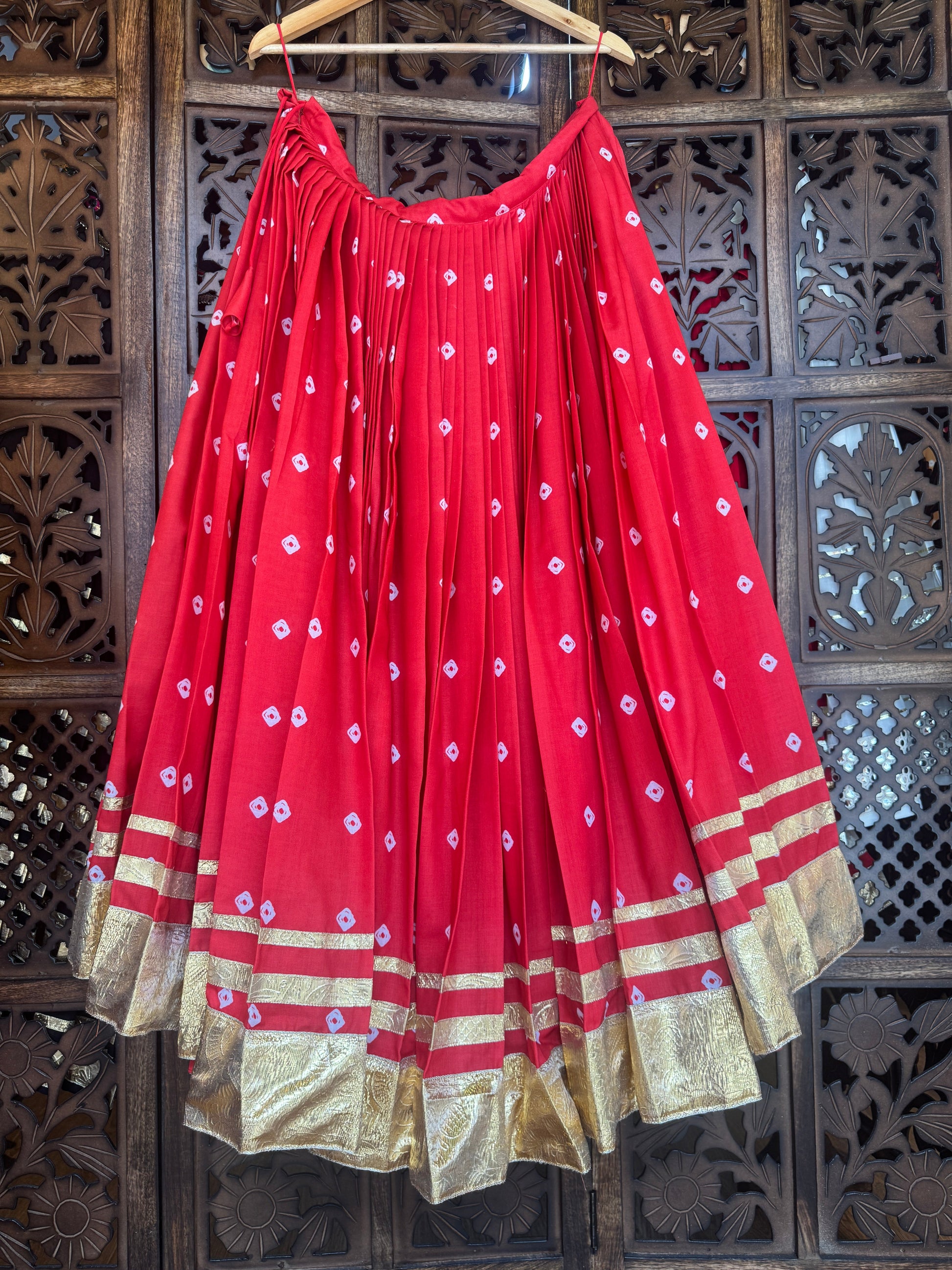 RED BANDHANI SKIRT RAAS'25 HANDMADEAHOLIC BY MISHKA