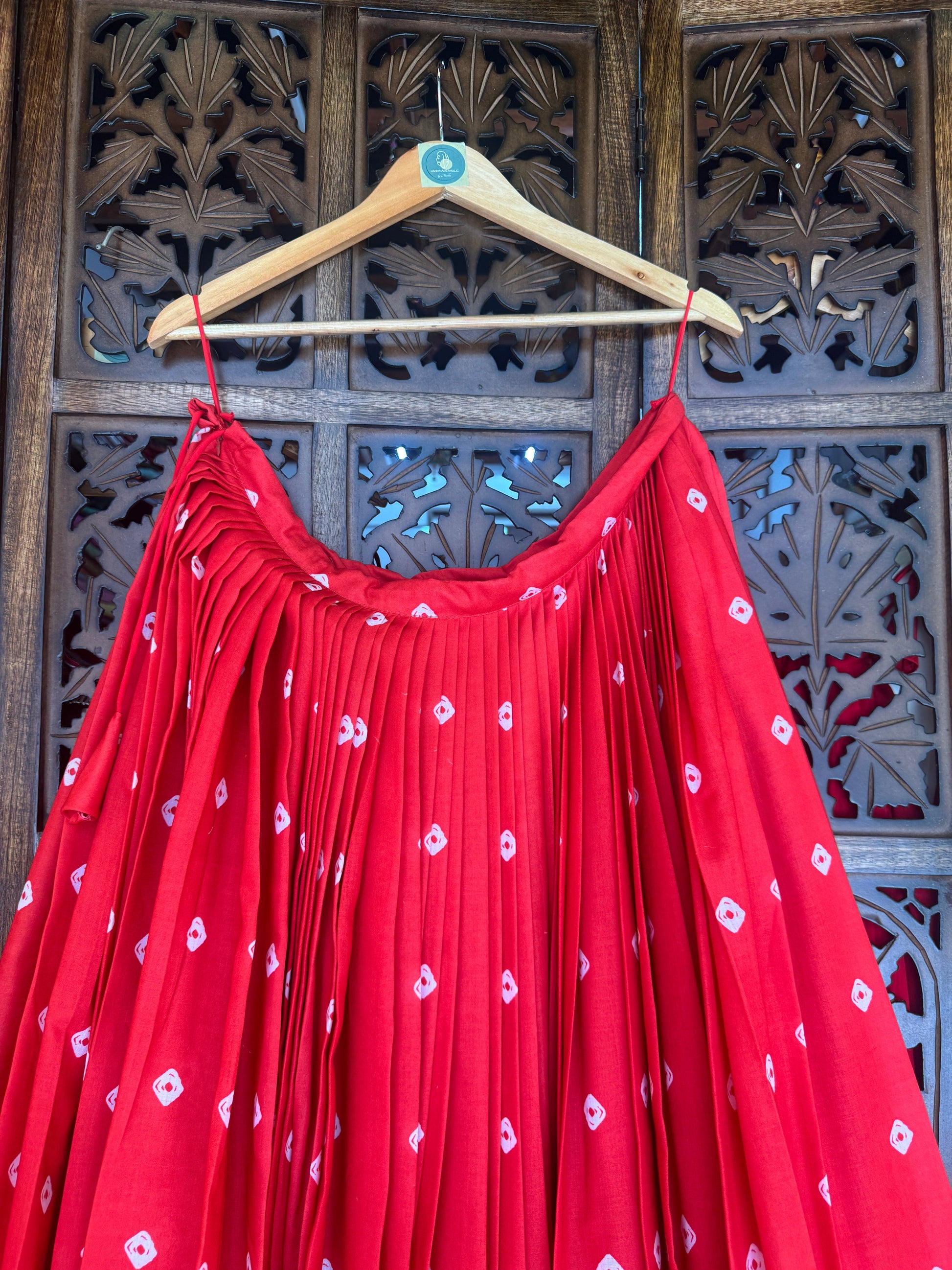 RED BANDHANI SKIRT RAAS'25 HANDMADEAHOLIC BY MISHKA