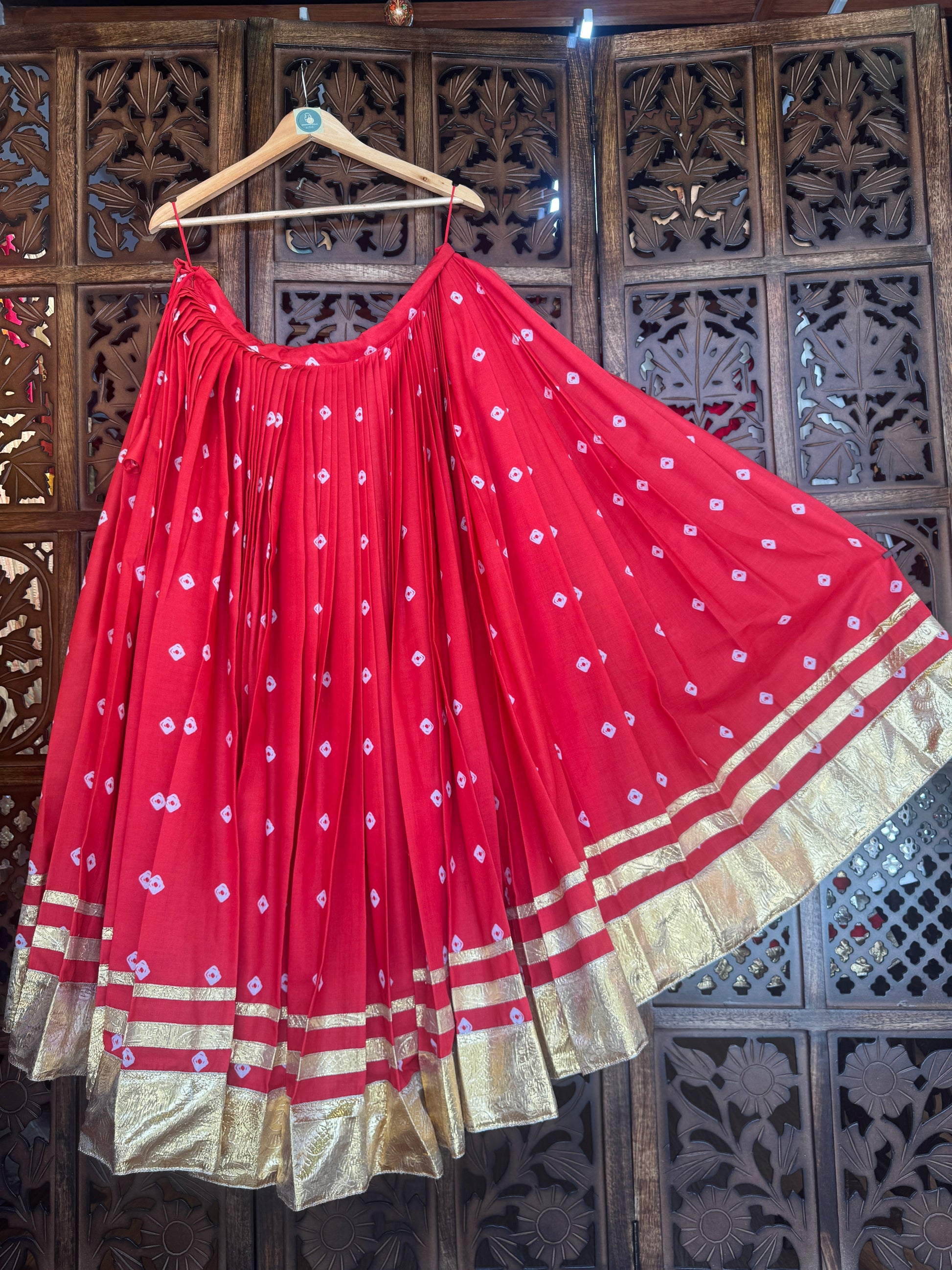 RED BANDHANI SKIRT RAAS'25 HANDMADEAHOLIC BY MISHKA