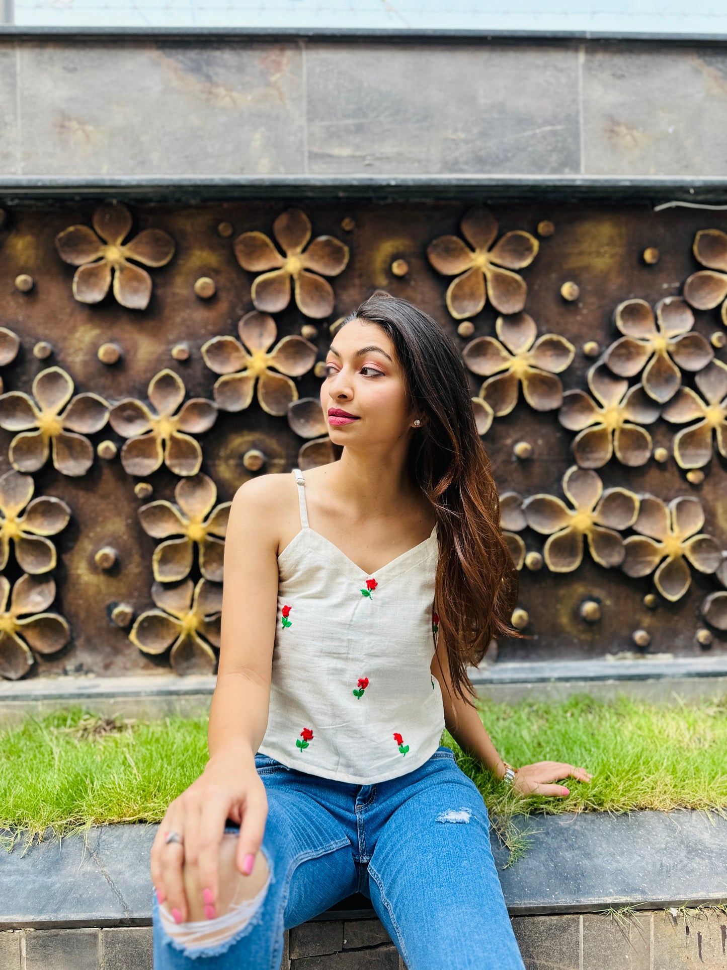 OFF WHITE SPAGHETTI CAMI TOP HANDMADEAHOLIC BY MISHKA