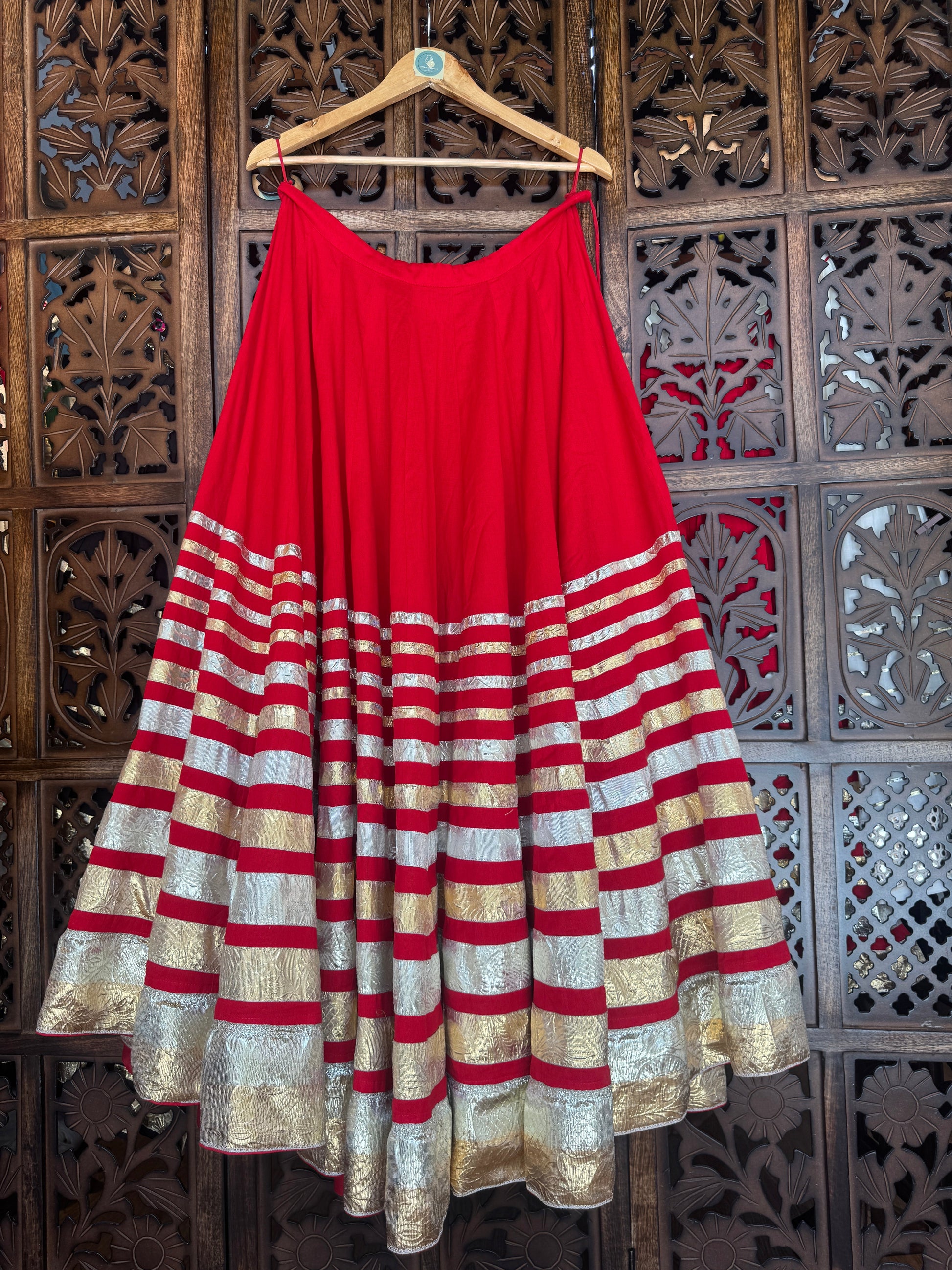 RED LAMPI SKIRT RAAS'25 HANDMADEAHOLIC BY MISHKA
