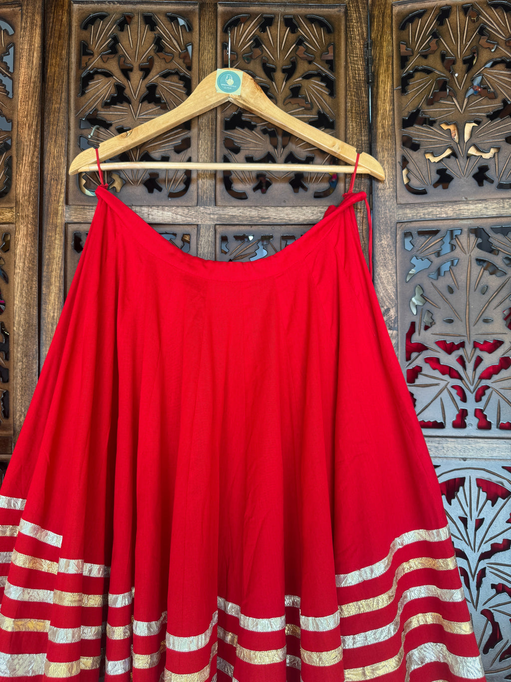 RED LAMPI SKIRT RAAS'25 HANDMADEAHOLIC BY MISHKA