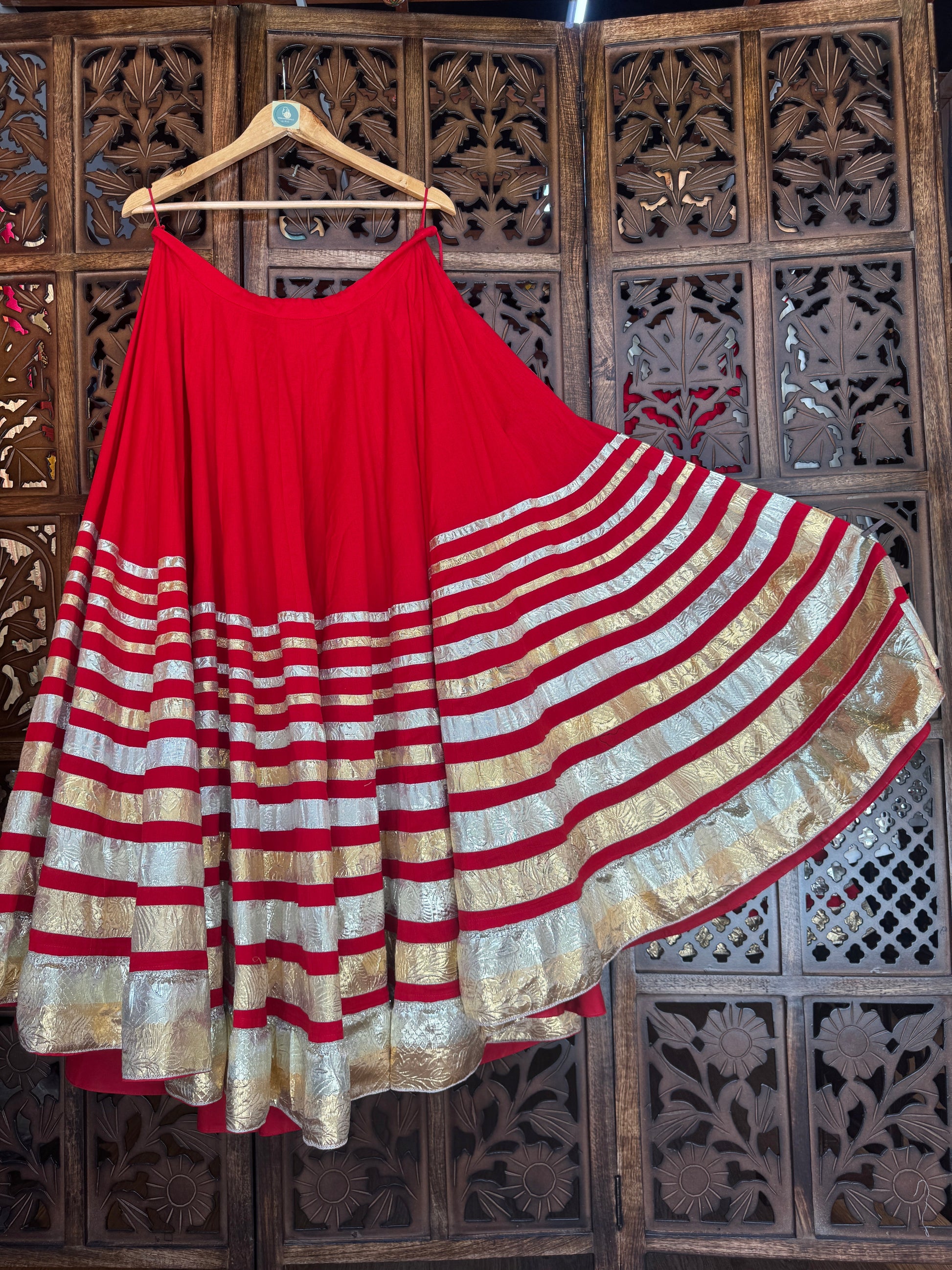 RED LAMPI SKIRT RAAS'25 HANDMADEAHOLIC BY MISHKA