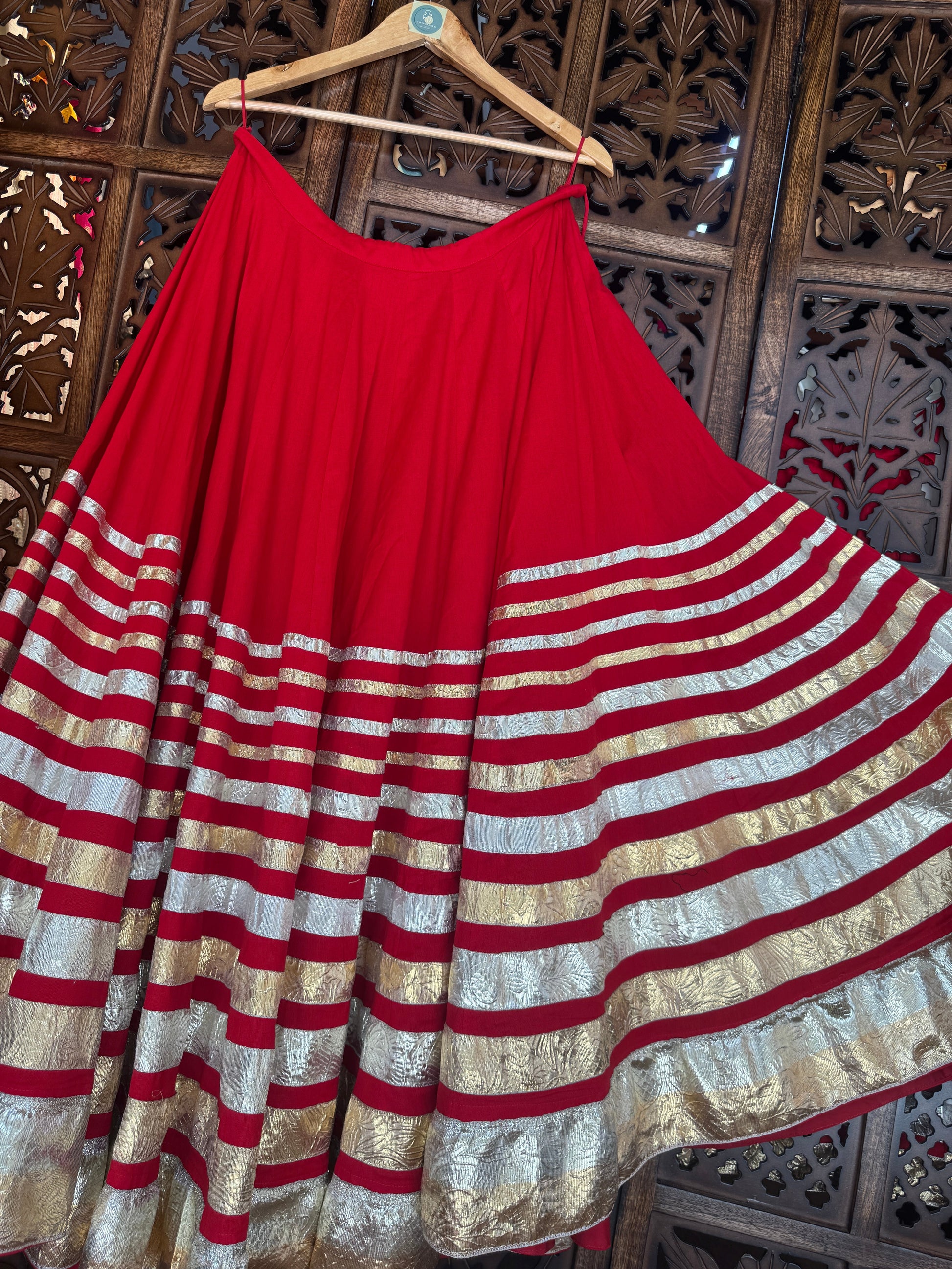 RED LAMPI SKIRT RAAS'25 HANDMADEAHOLIC BY MISHKA