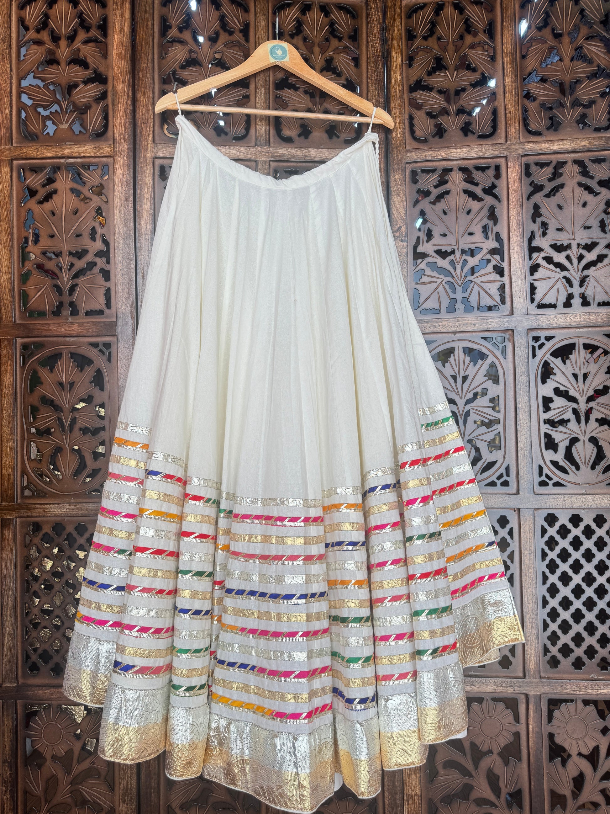 OFF WHITE MULTI LACE SKIRT RAAS'25 HANDMADEAHOLIC BY MISHKA