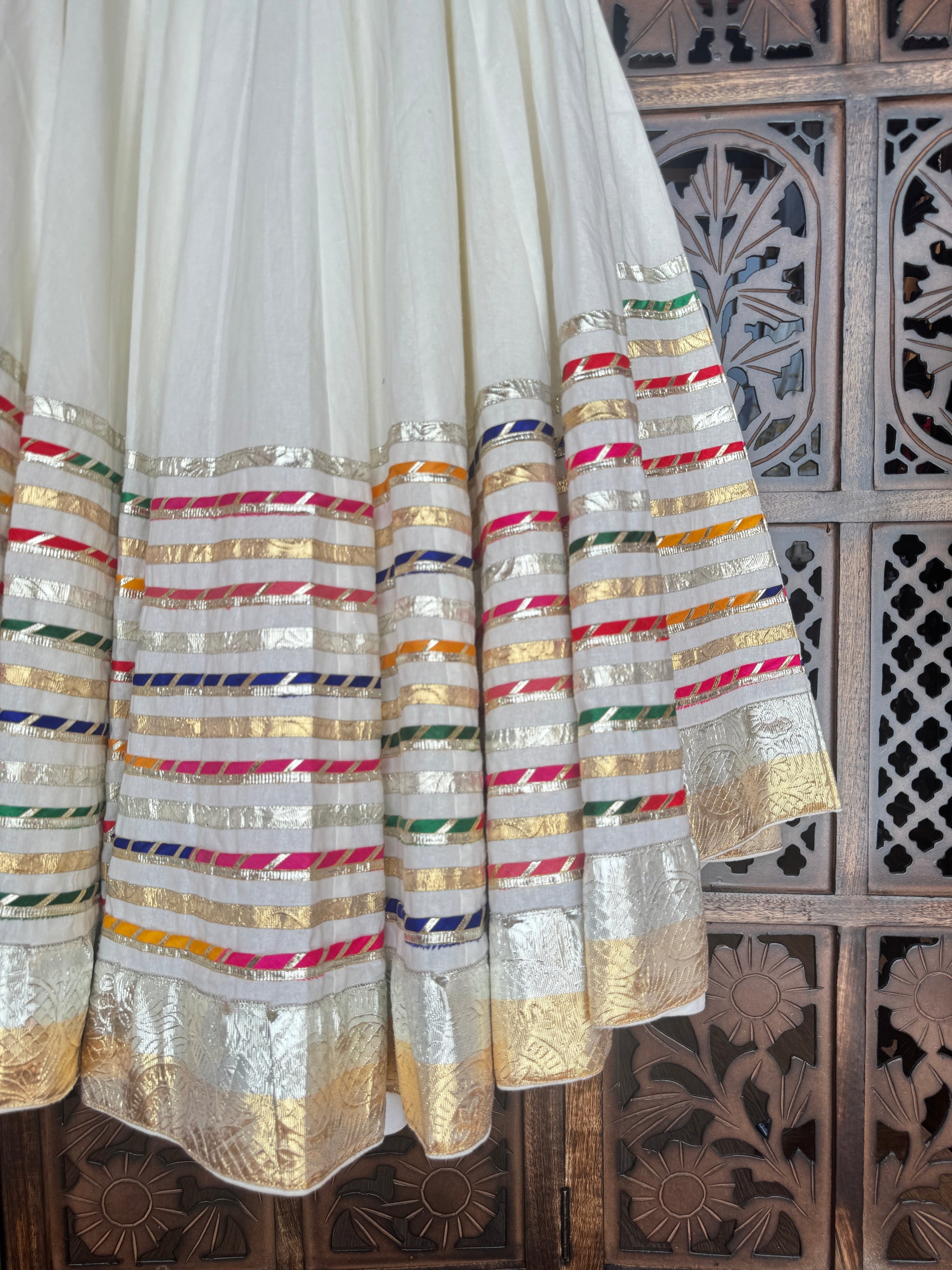 OFF WHITE MULTI LACE SKIRT RAAS'25 HANDMADEAHOLIC BY MISHKA