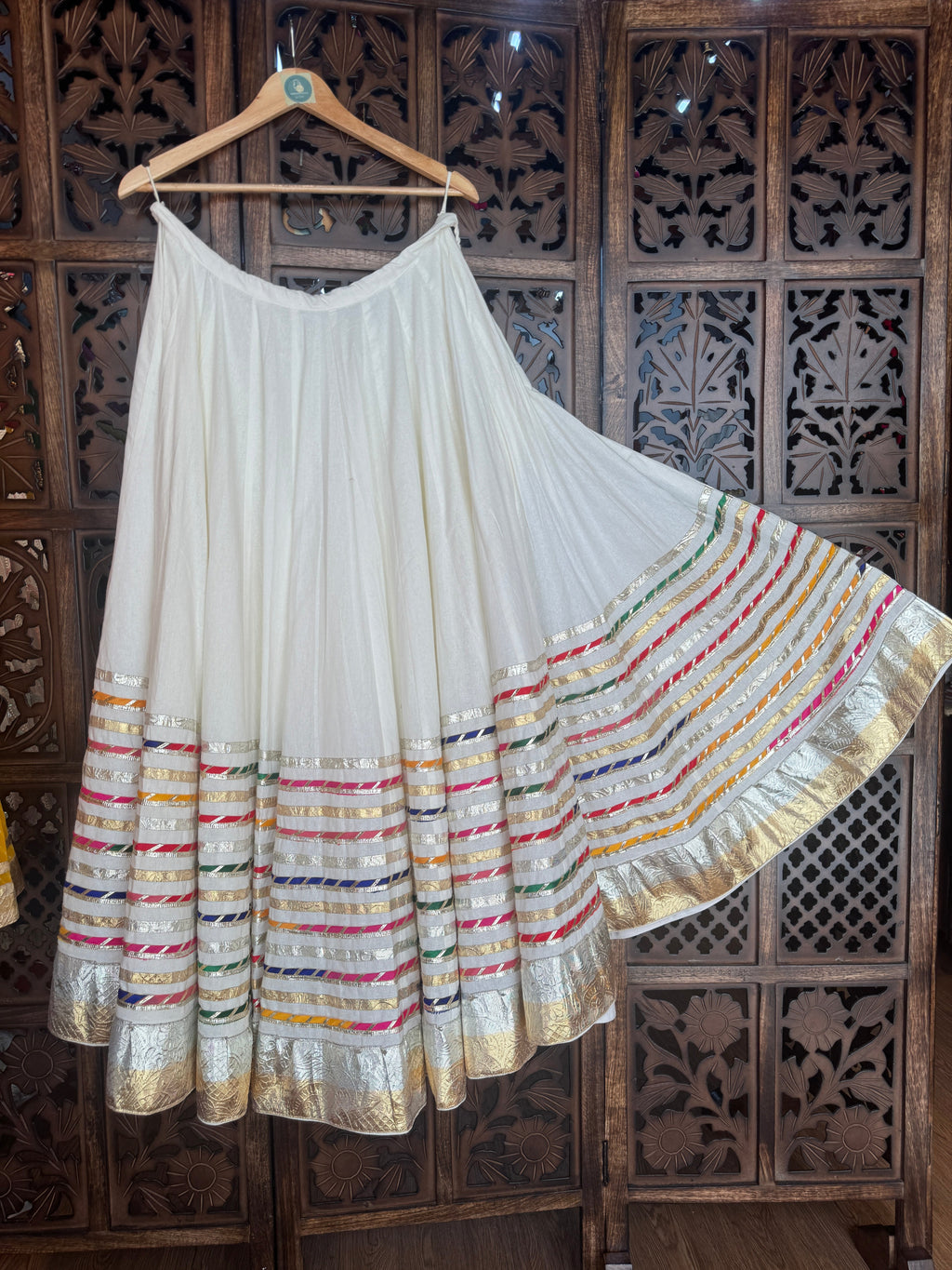 OFF WHITE MULTI LACE SKIRT RAAS'25 HANDMADEAHOLIC BY MISHKA