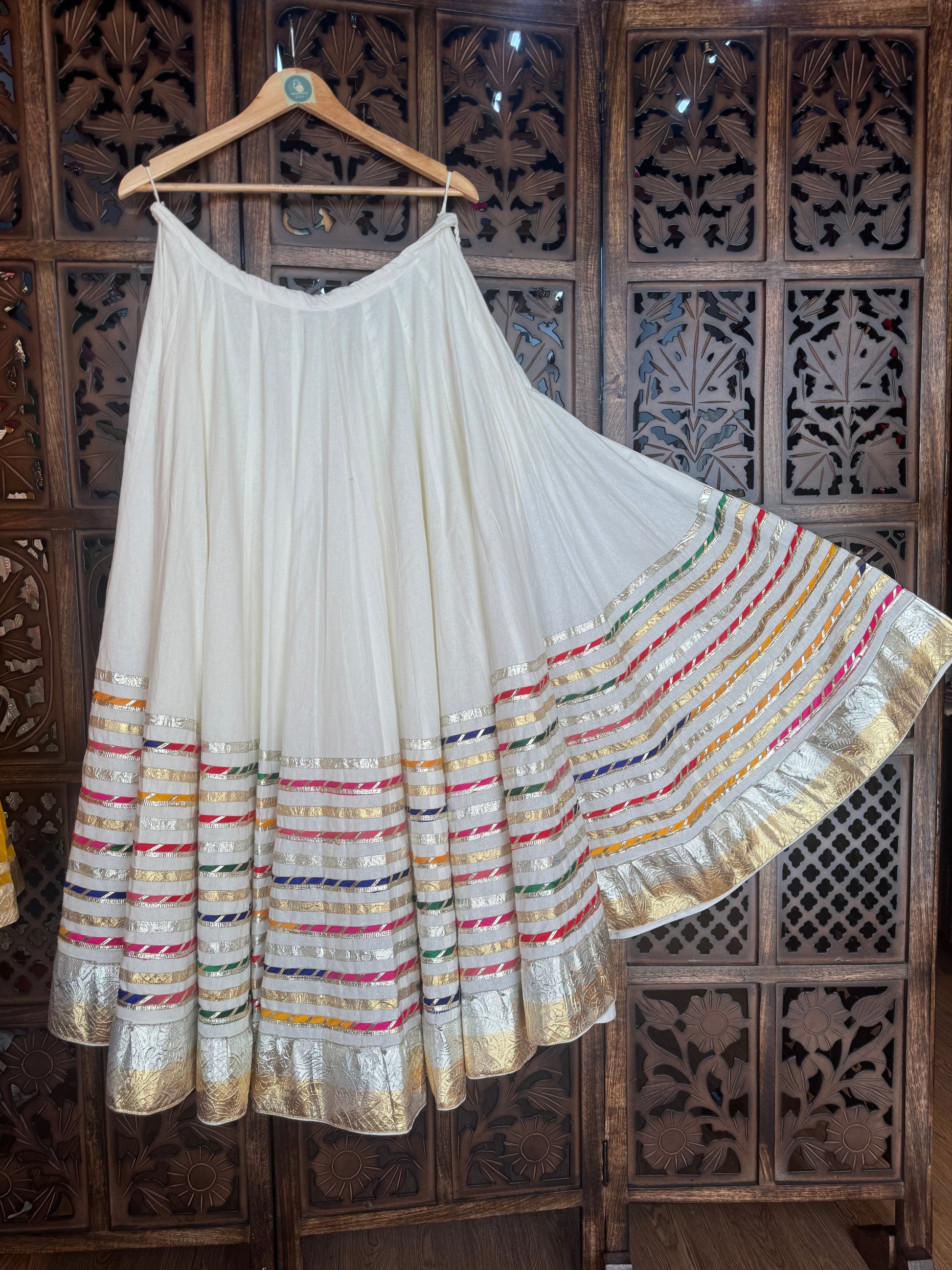 OFF WHITE MULTI LACE SKIRT RAAS'25 HANDMADEAHOLIC BY MISHKA