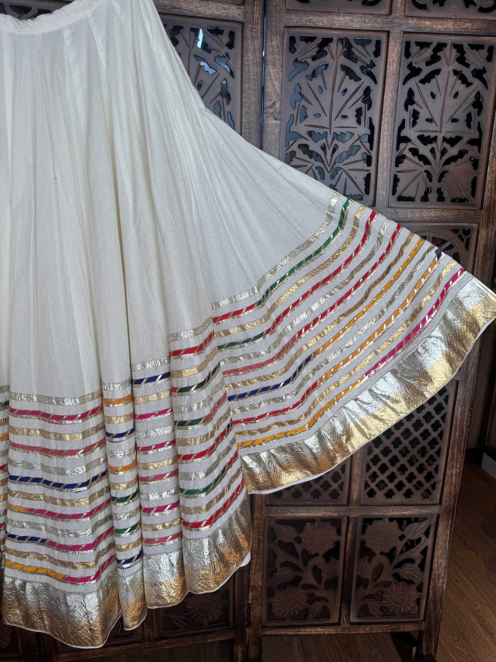 OFF WHITE MULTI LACE SKIRT RAAS'25 HANDMADEAHOLIC BY MISHKA