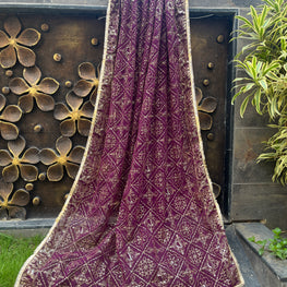 PURPLE VINTAGE DUPATTA HANDMADEAHOLIC BY MISHKA