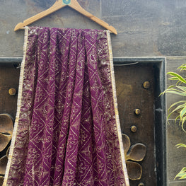 PURPLE VINTAGE DUPATTA HANDMADEAHOLIC BY MISHKA