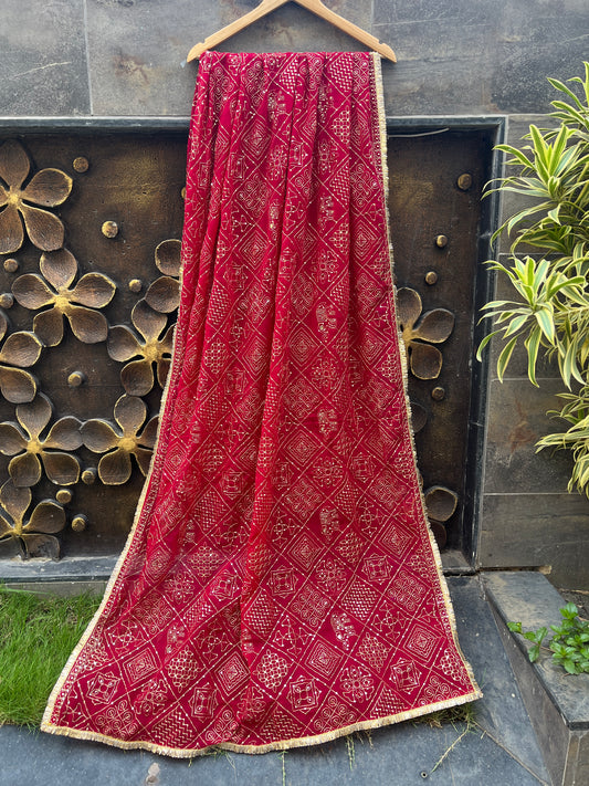 PINK VINTAGE DUPATTA HANDMADEAHOLIC BY MISHKA