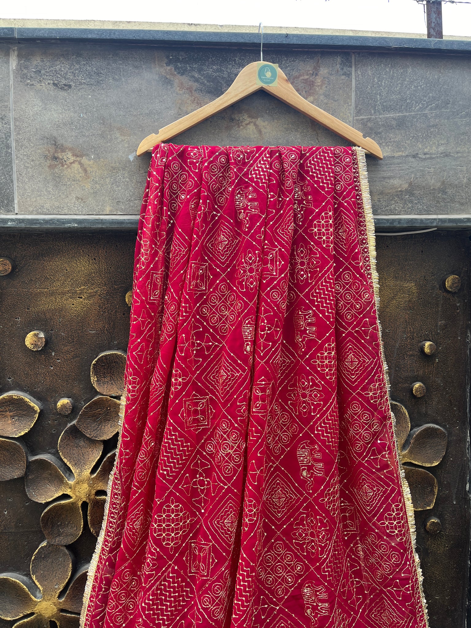 PINK VINTAGE DUPATTA HANDMADEAHOLIC BY MISHKA