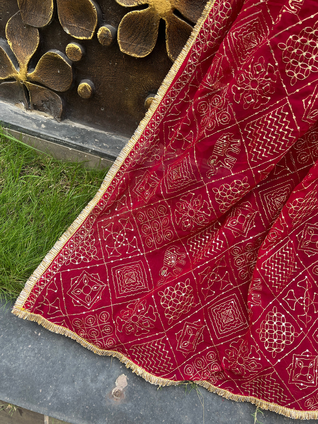 PINK VINTAGE DUPATTA HANDMADEAHOLIC BY MISHKA